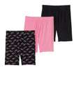 Girls Heart Graphic Biker Shorts 3 Pack, ,