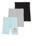 Girls Angel Bear Biker Shorts 3 Pack, ,