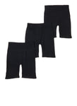 Girls Seamless Ribbed Knit Biker Shorts 3 Pack, ,