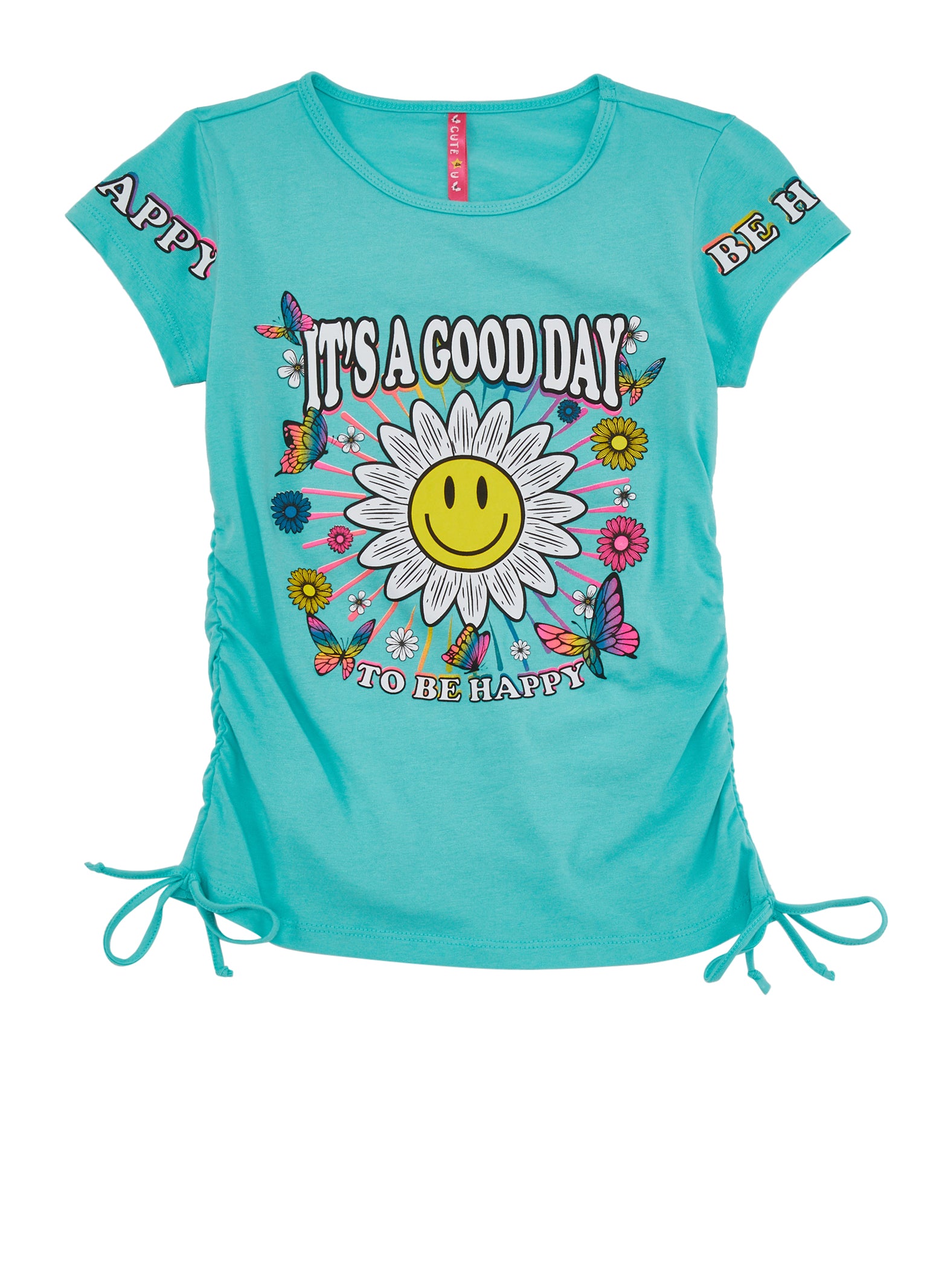 Girls Its A Good Day To Be Happy Graphic Tee,