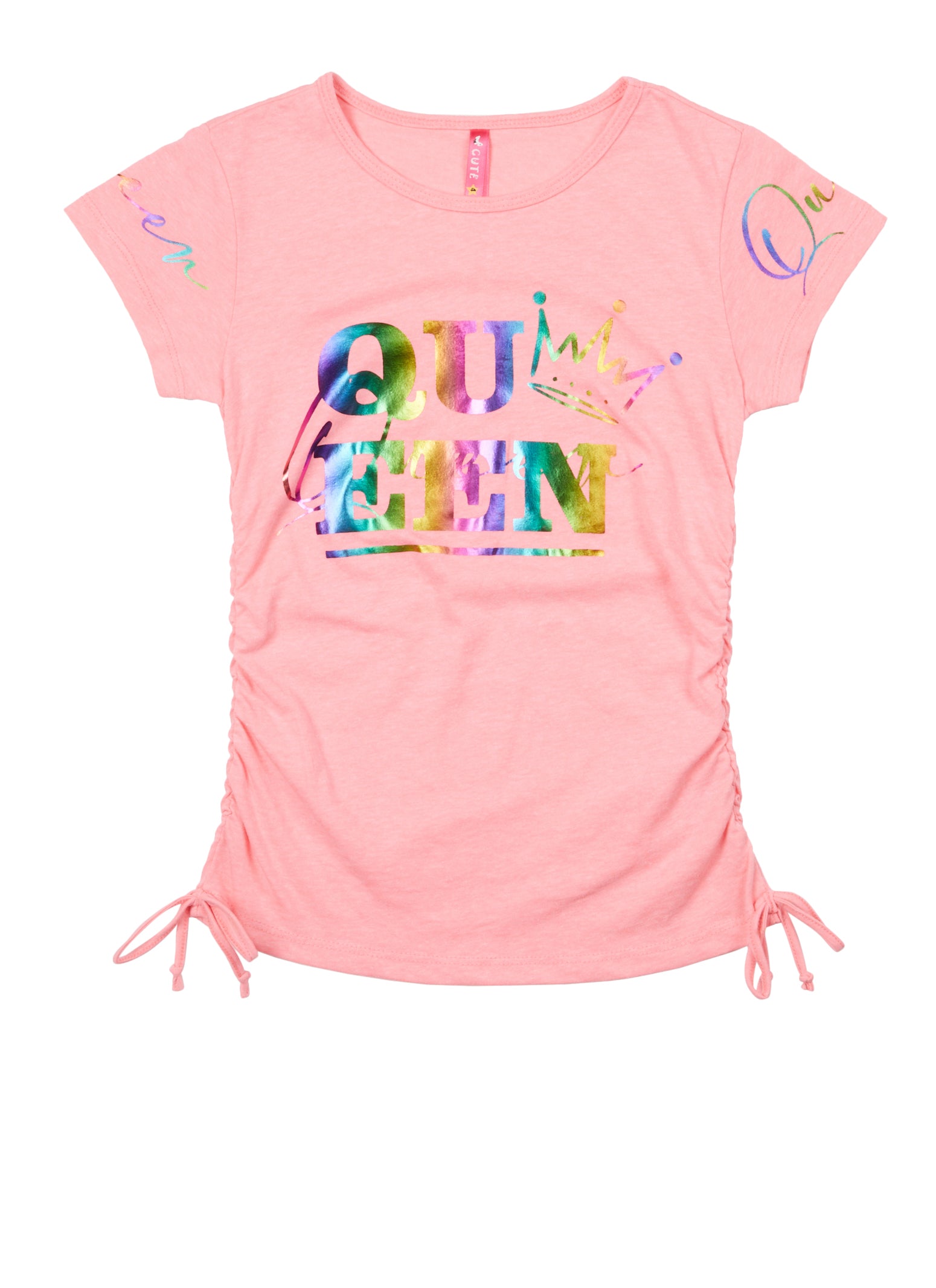 Girls Queen Foil Screen Graphic Tee, Pink, Size 14-16