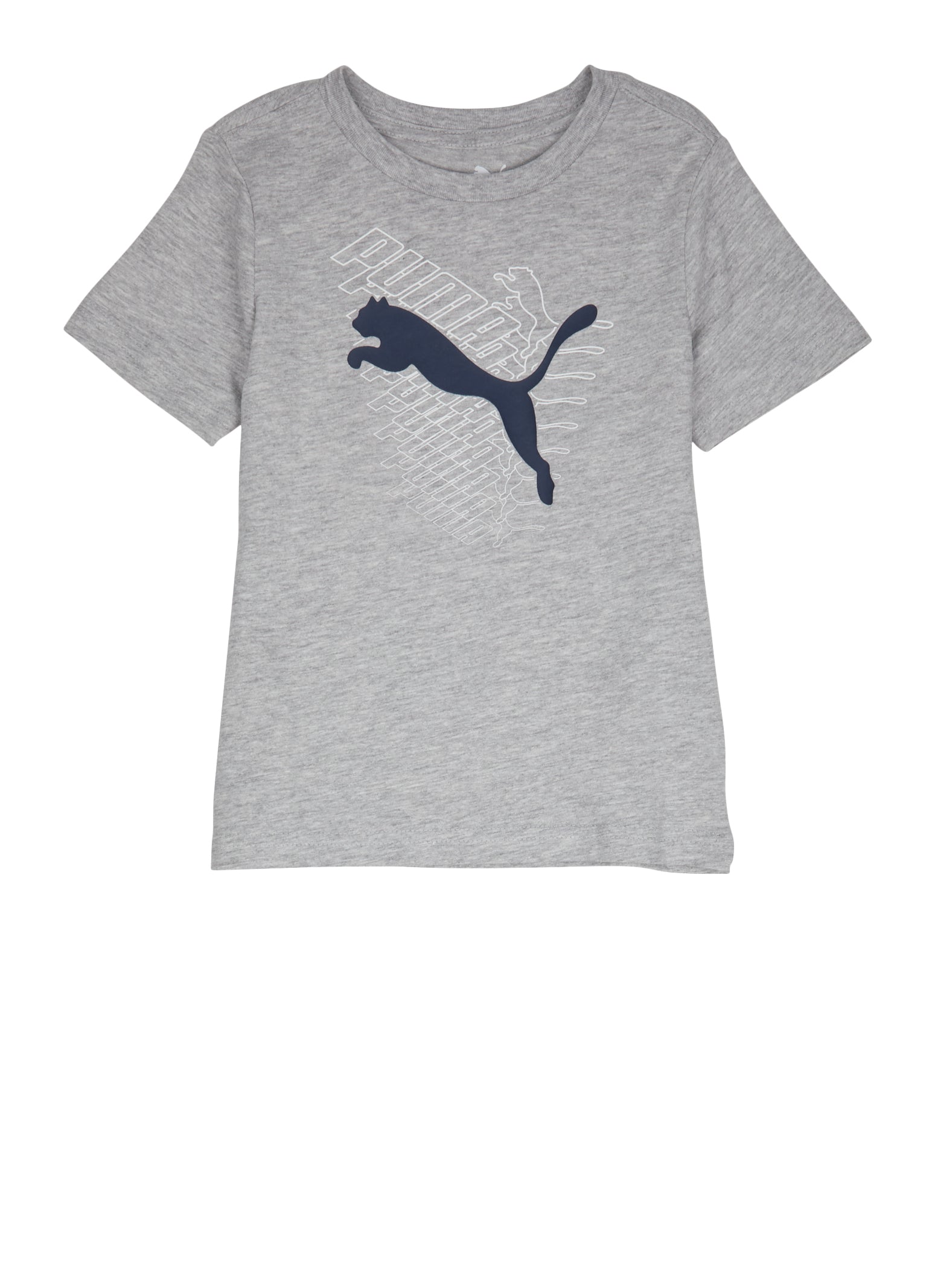 Little Boys Puma Graphic Logo Crew Neck Tee, Grey, Size 4