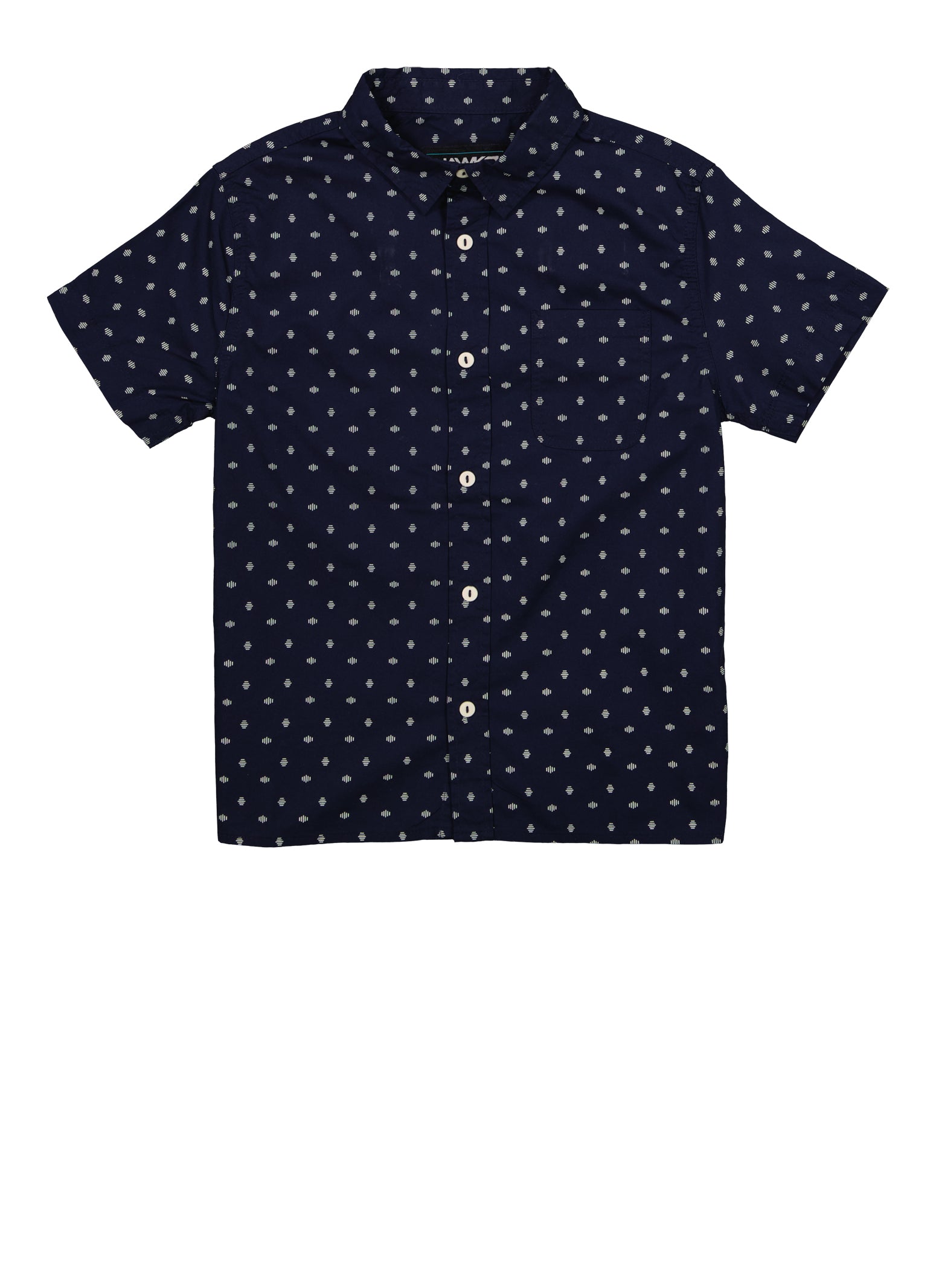 Boys Patterned Button Front Shirt, Blue, Size 10-12