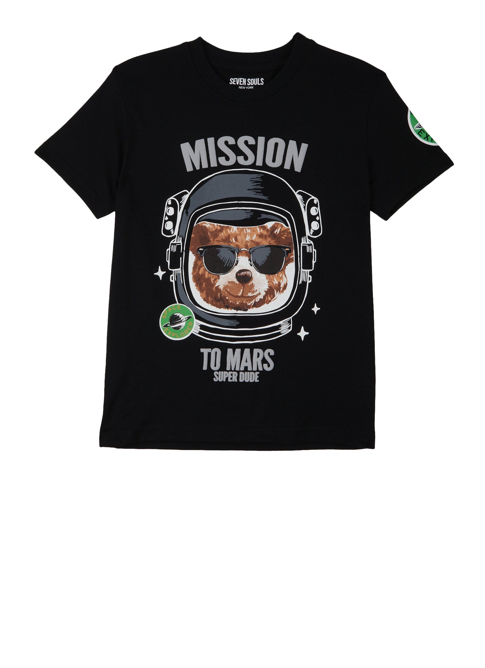Boys Mission To Mars Graphic Tee, Black, Size 18