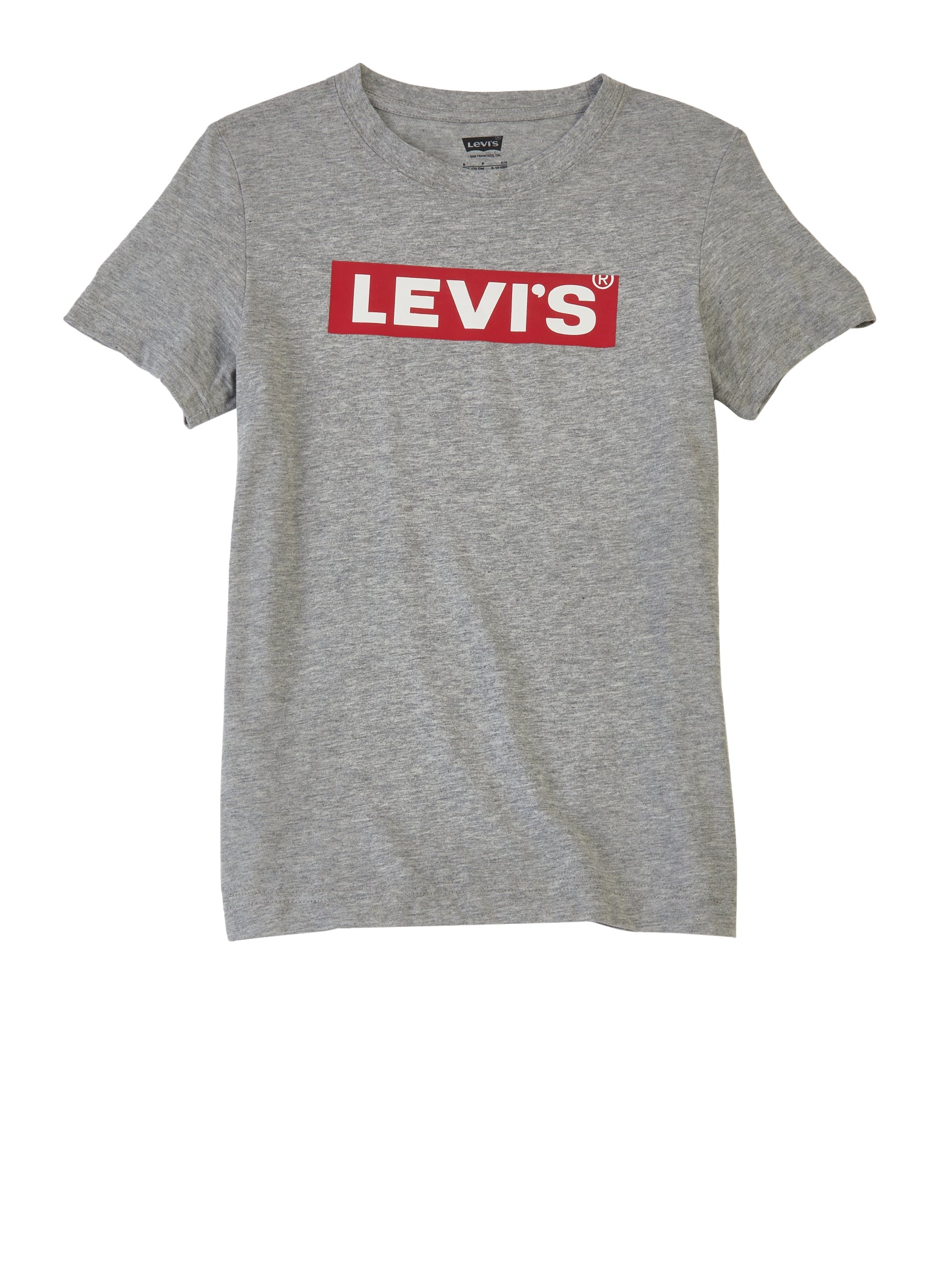 Boys Levis Short Sleeve Crew Neck T Shirt, Grey, Size M
