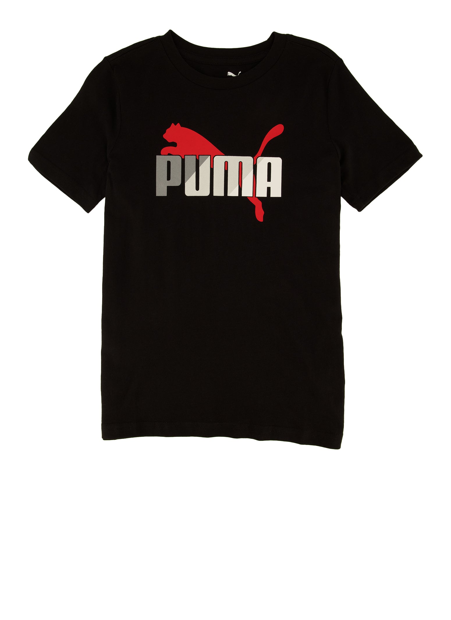 Boys Puma Crew Neck T-Shirt, Black, Size S