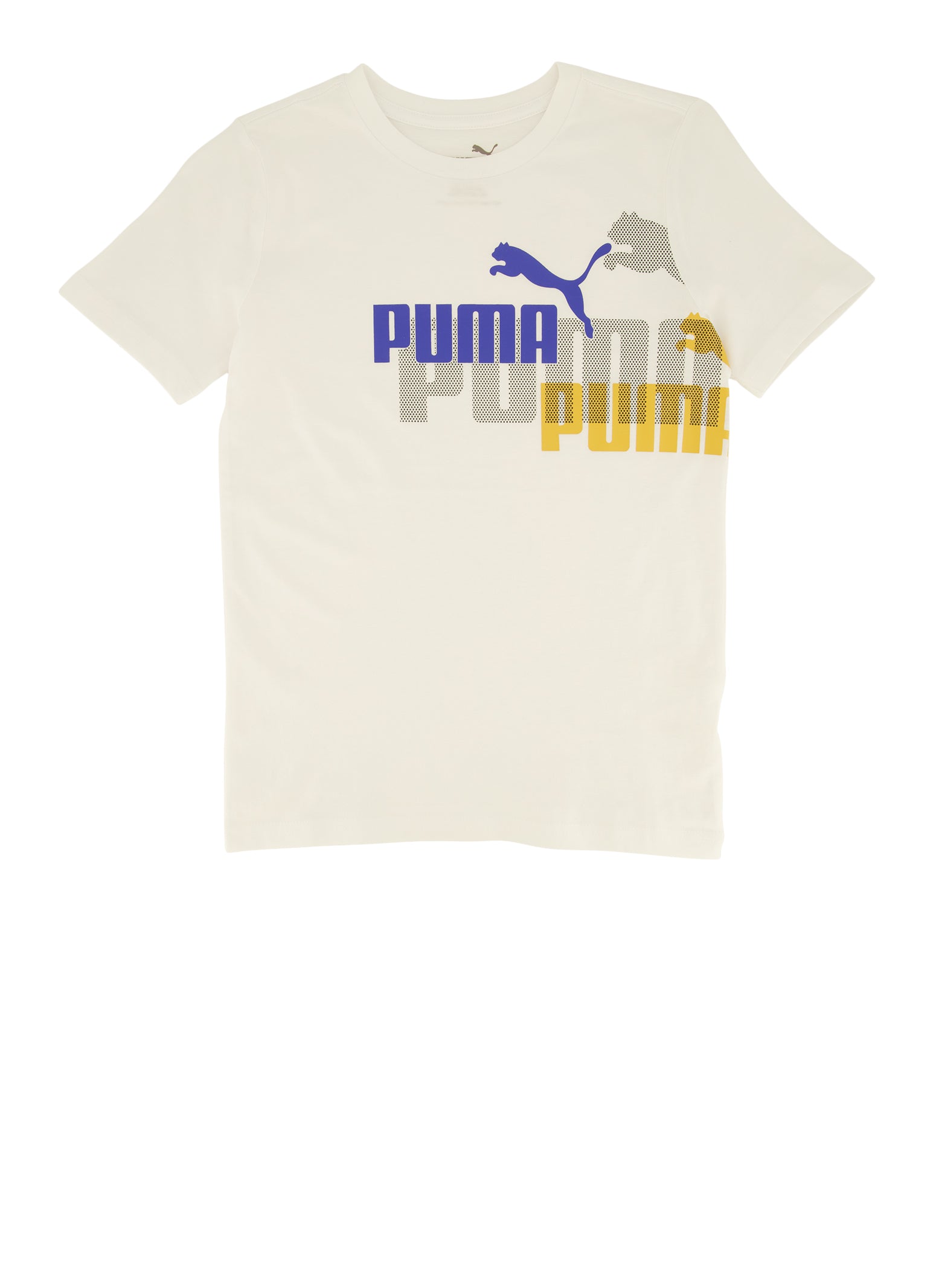 Boys Puma Short Sleeve Top, White,