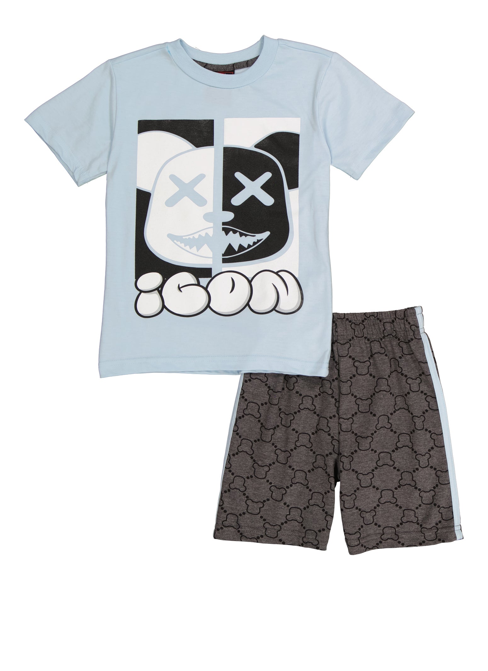 Little Boys Icon Graphic Tee and Sweatshorts, Blue, Size 4