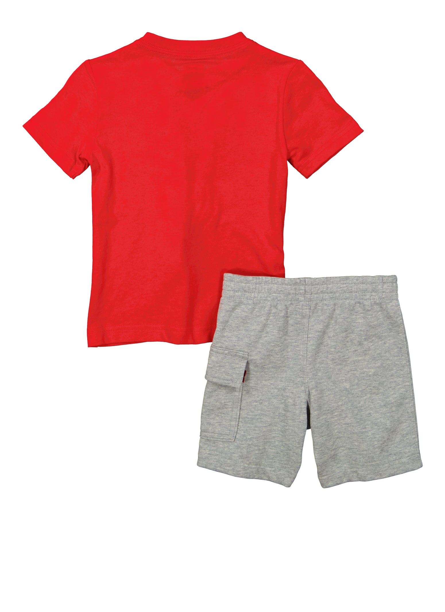 Little Boys Levis Overlap 73 Graphic Tee and Sweatshorts, Red, Size 4