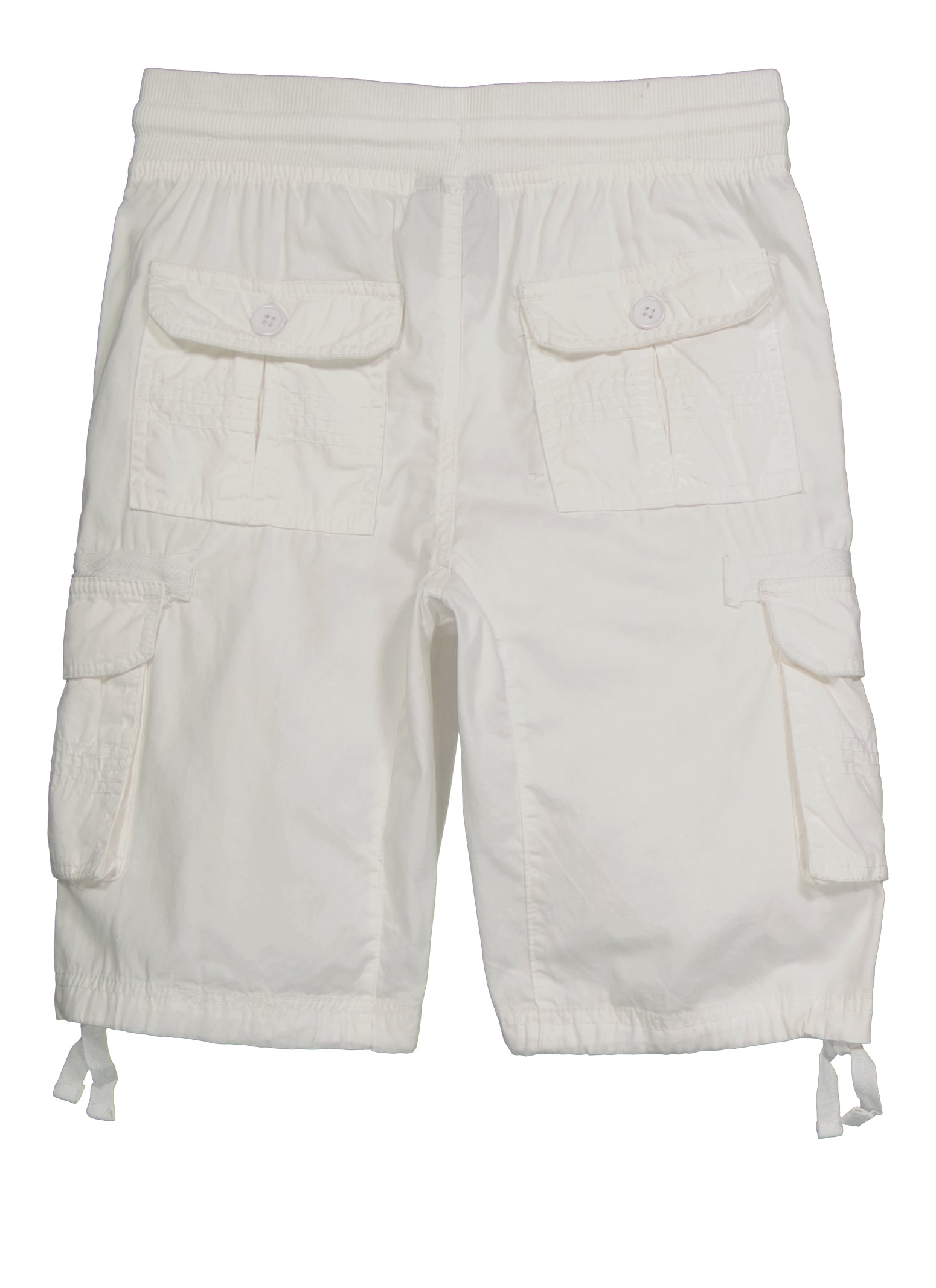 Boys Twill Cargo Bermuda Shorts, White, Size 10-12