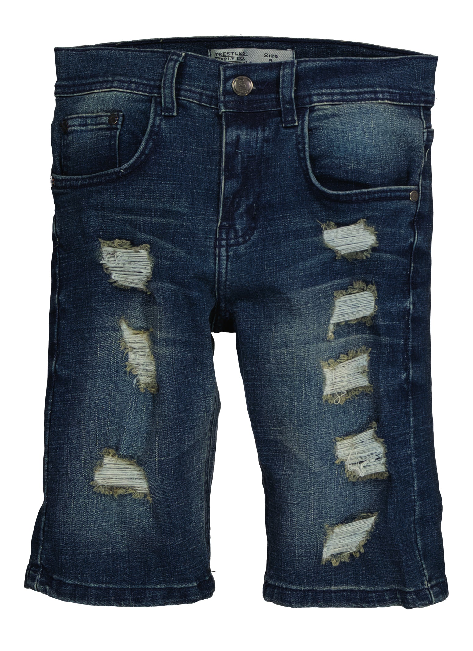 Boys Denim Distressed Bermuda Shorts