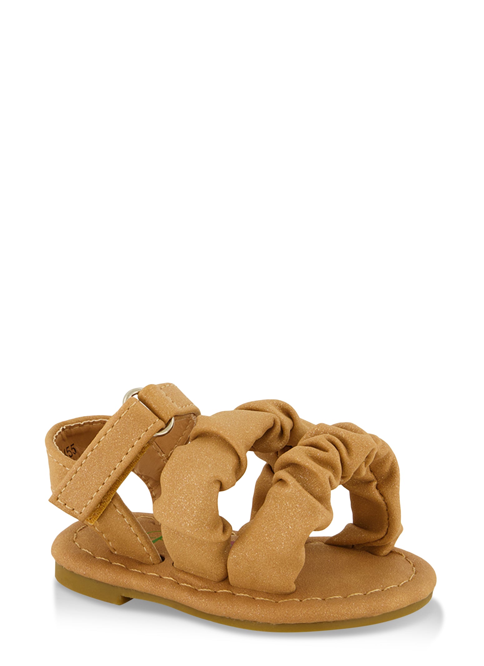 Baby Girls Double Scrunchy Band Velcro Strap Sandals, INFANT