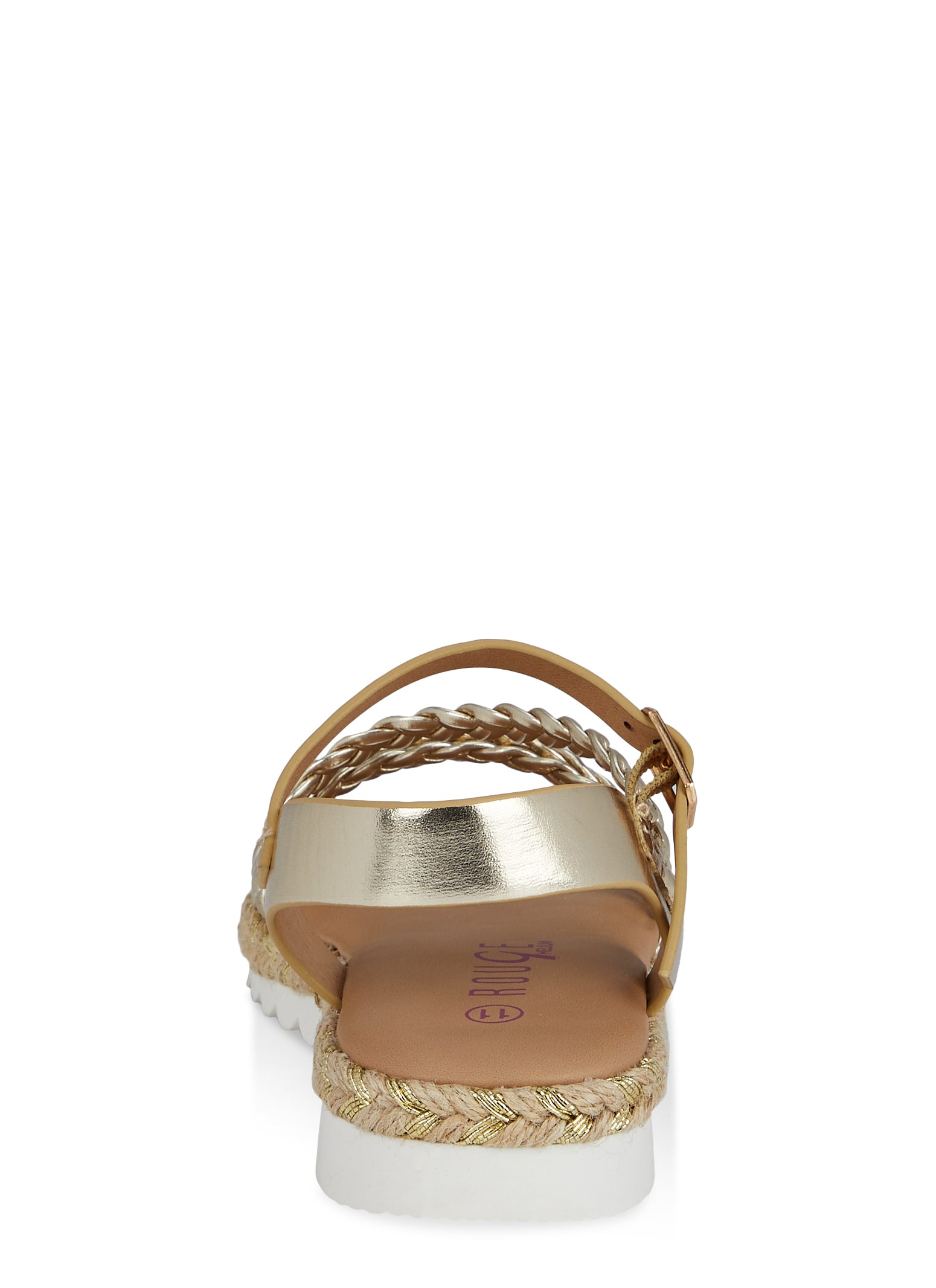 Girls Braided Espadrille Sandals, Gold, Size YOUTH 2