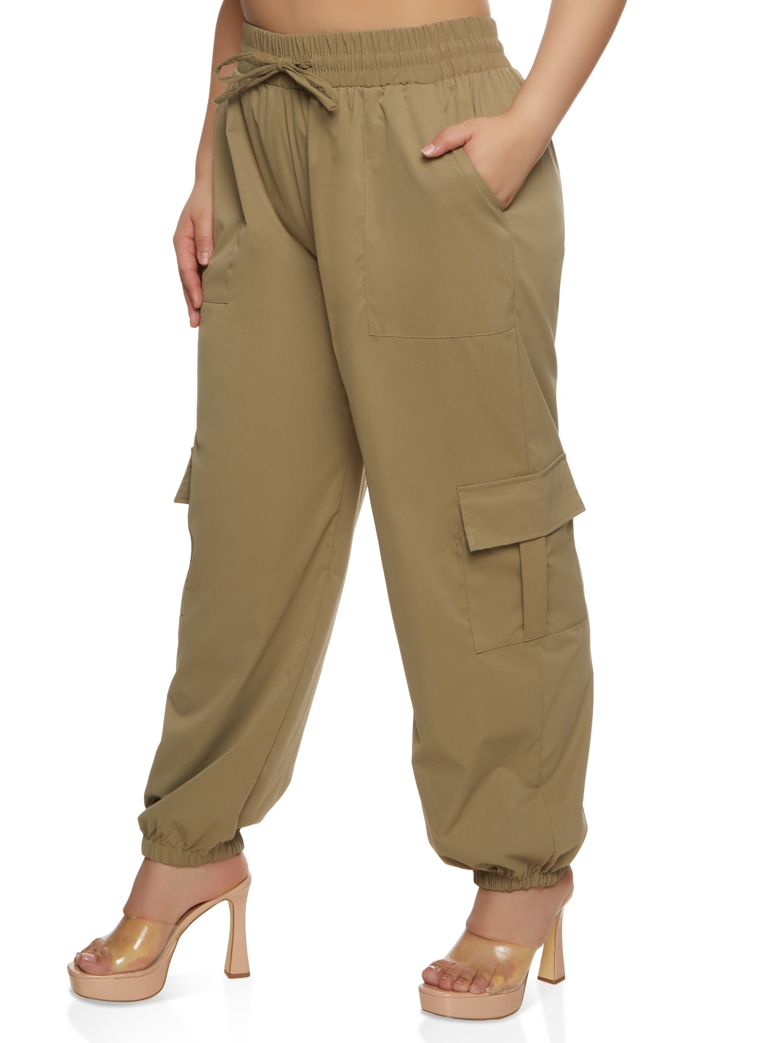 Women's Bottom Sweatpants No Drawstring Joggers Pants Workout High Waisted  Womens Plus Size Work Pants (Brown, XL)
