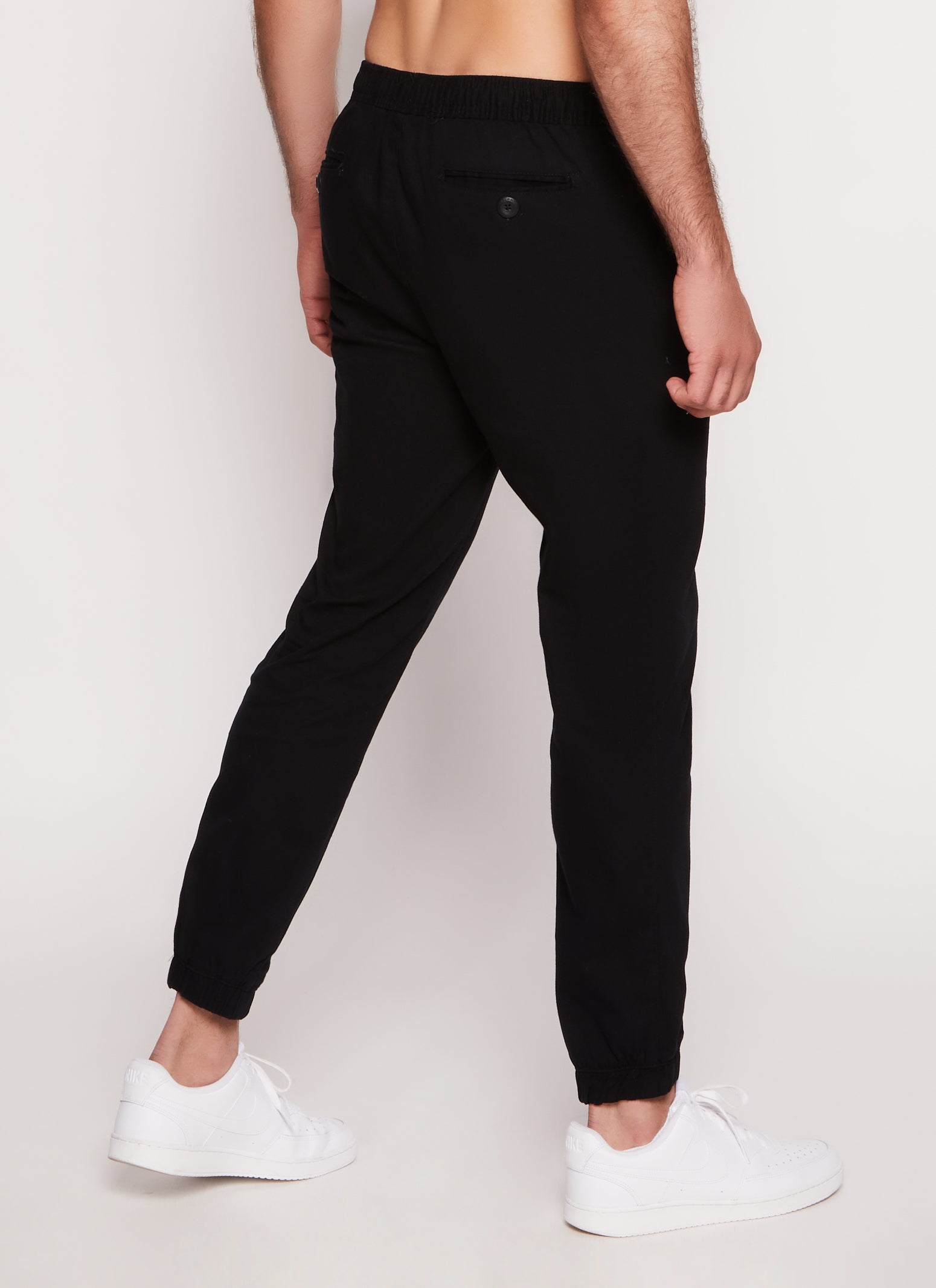 Womens Mens Twill Drawstring Stretch Joggers,