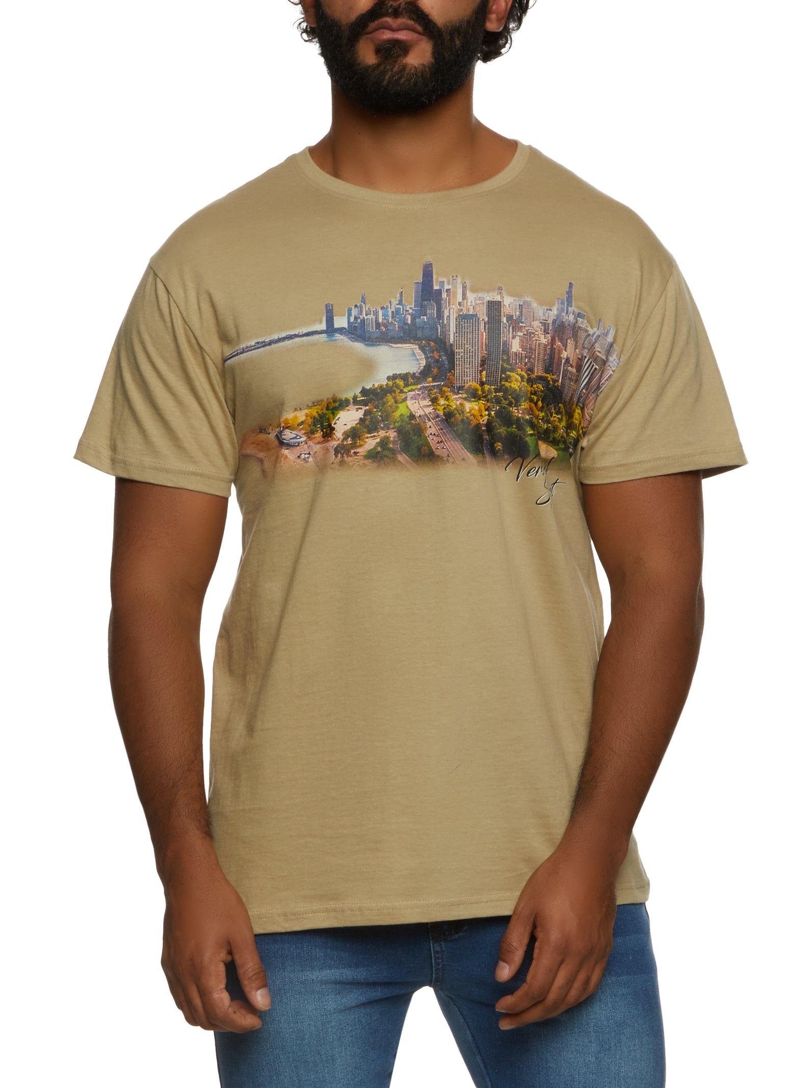 Womens Mens Skyline Graphic Tee,