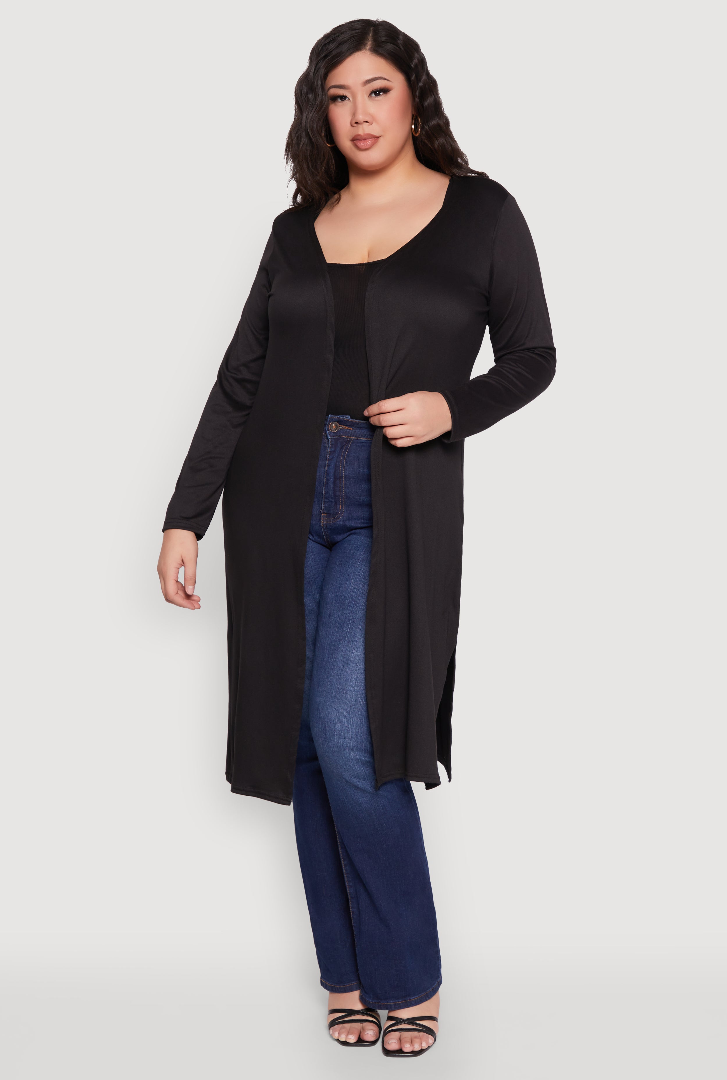 Womens Plus Side Slit Duster,