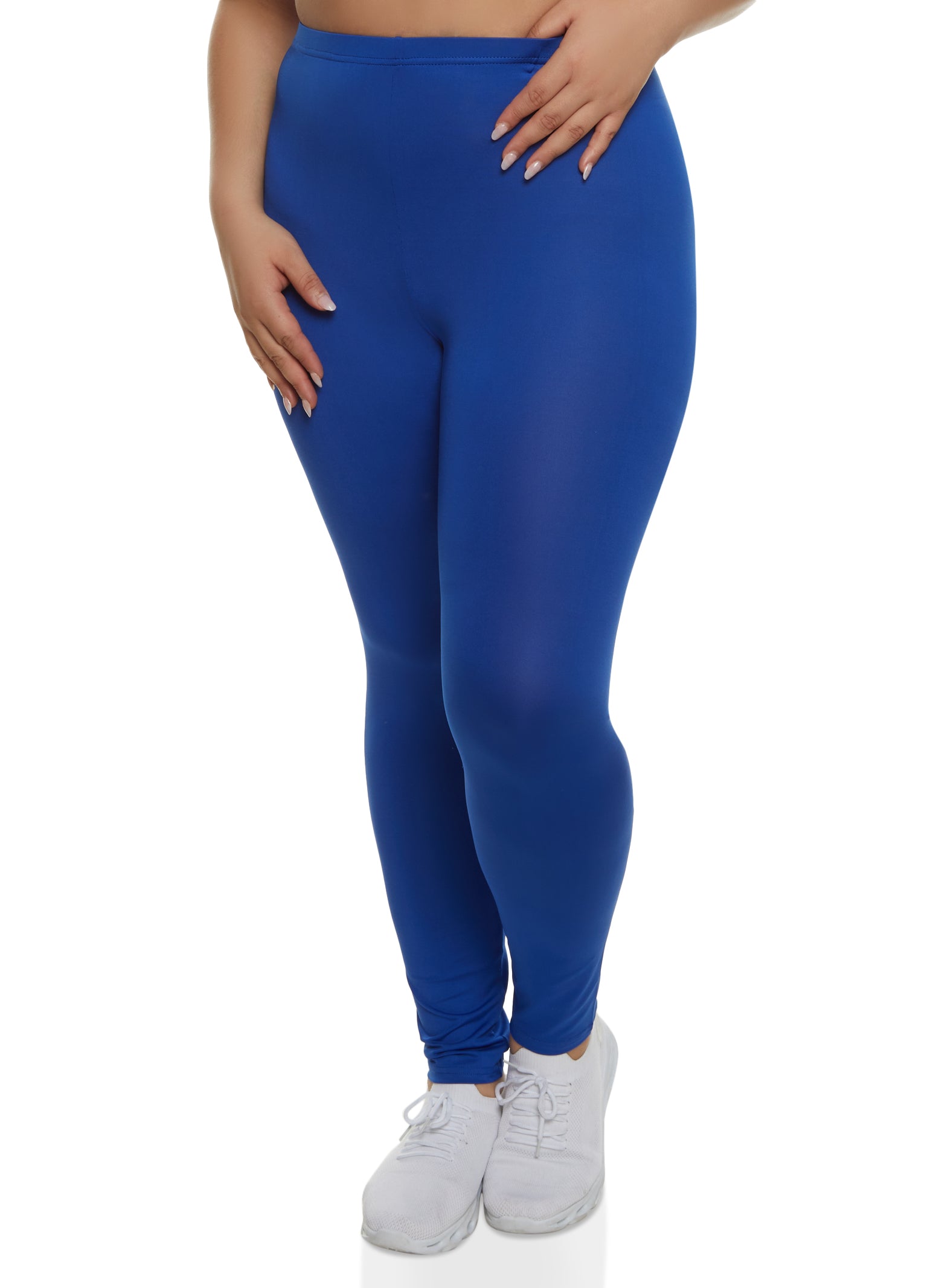 Womens Plus Solid High Waisted Leggings,