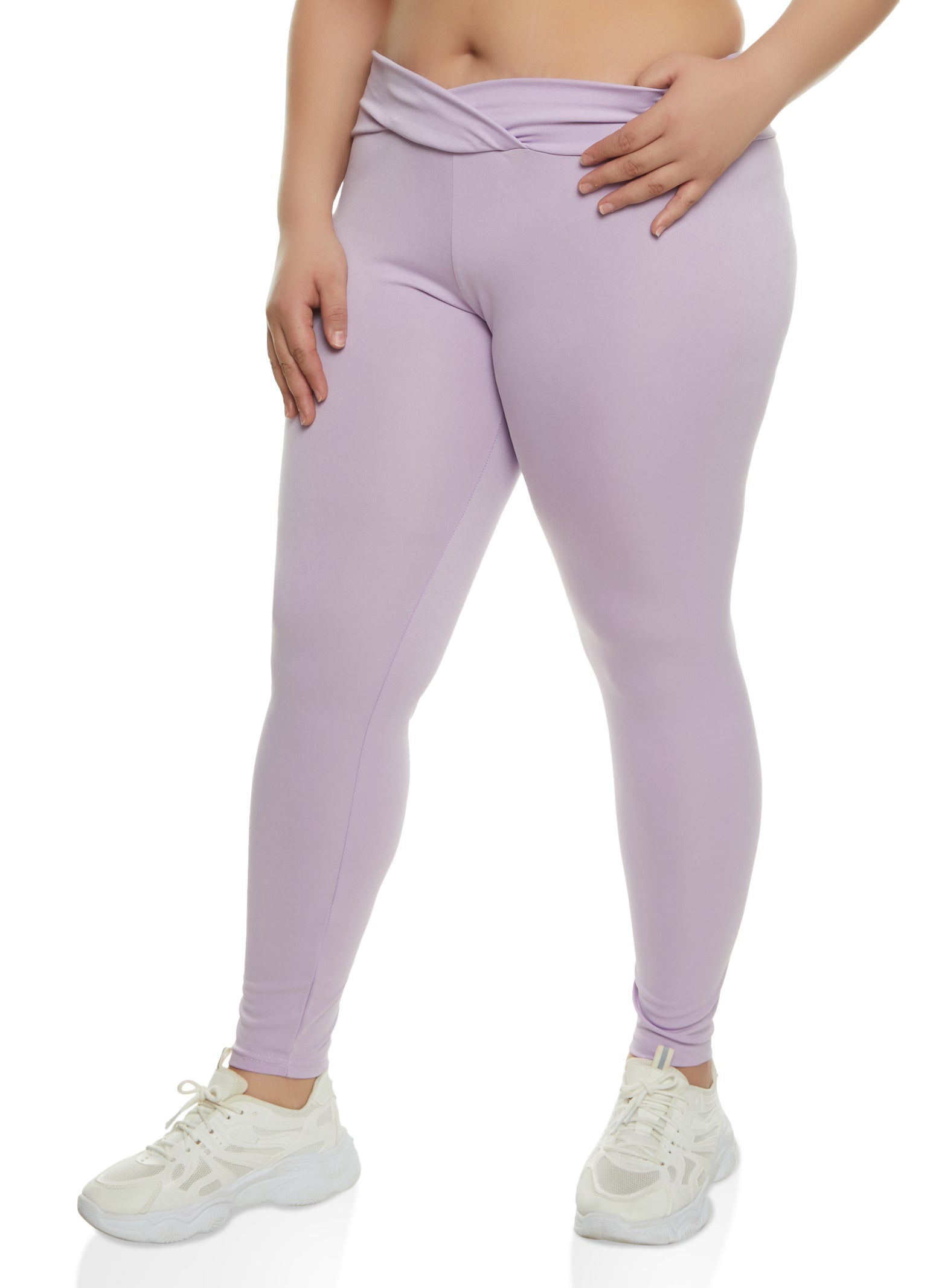 Haley Heathered Crop Purple Plus Leggings, 1X-4X