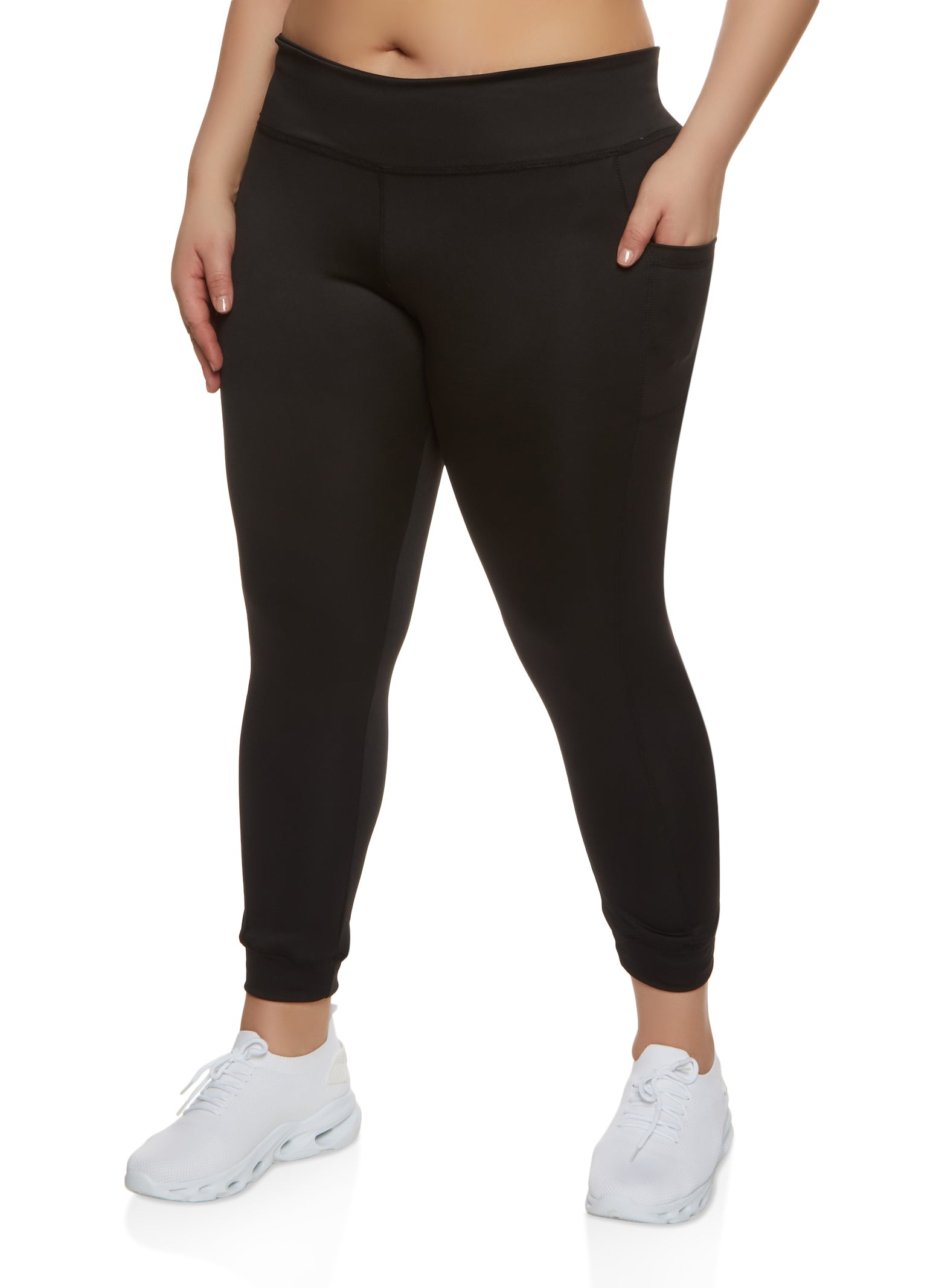 Womens Plus Cell Phone Pocket Active Leggings,