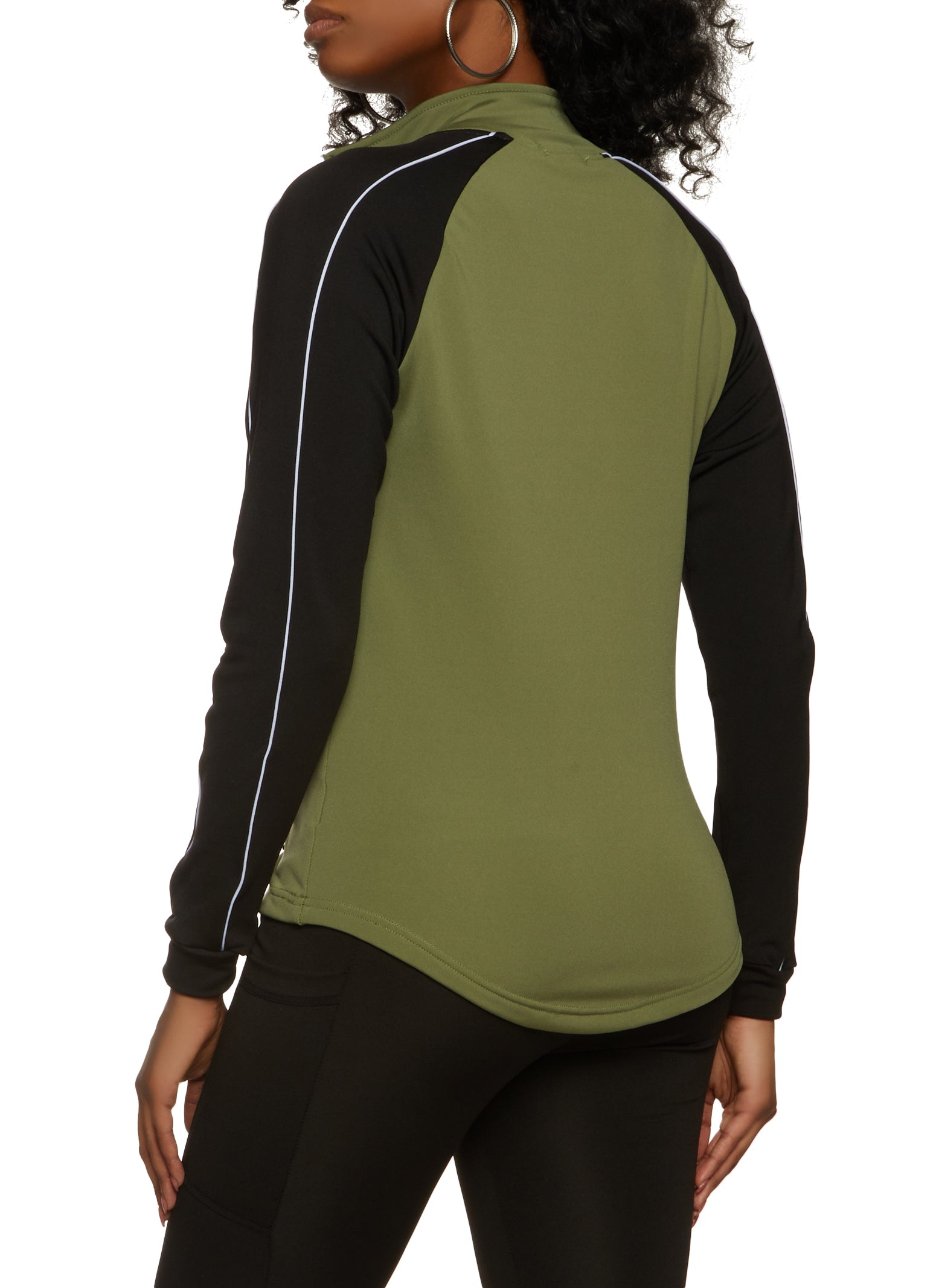 Womens Brooklyn Color Block Zip Front Track Jacket, Green,