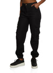 Womens High Waist Denim Cargo Joggers, ,