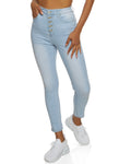 Womens Wax Button Fly Skinny Jeans, ,