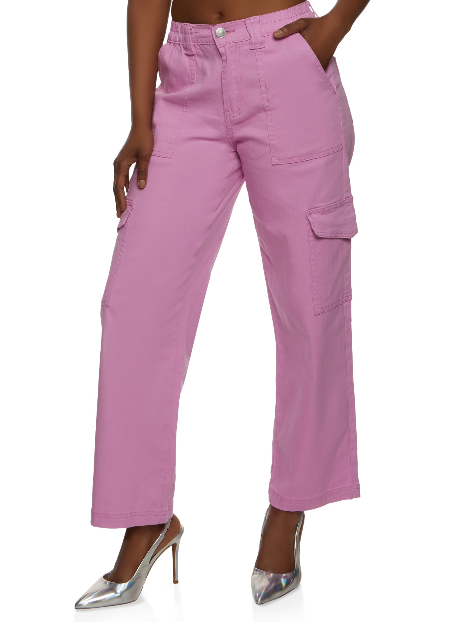 Wide Leg Cargo Pants - Light pink - Kids