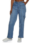 Womens Almost Famous Straight Fit Cargo Jeans, ,