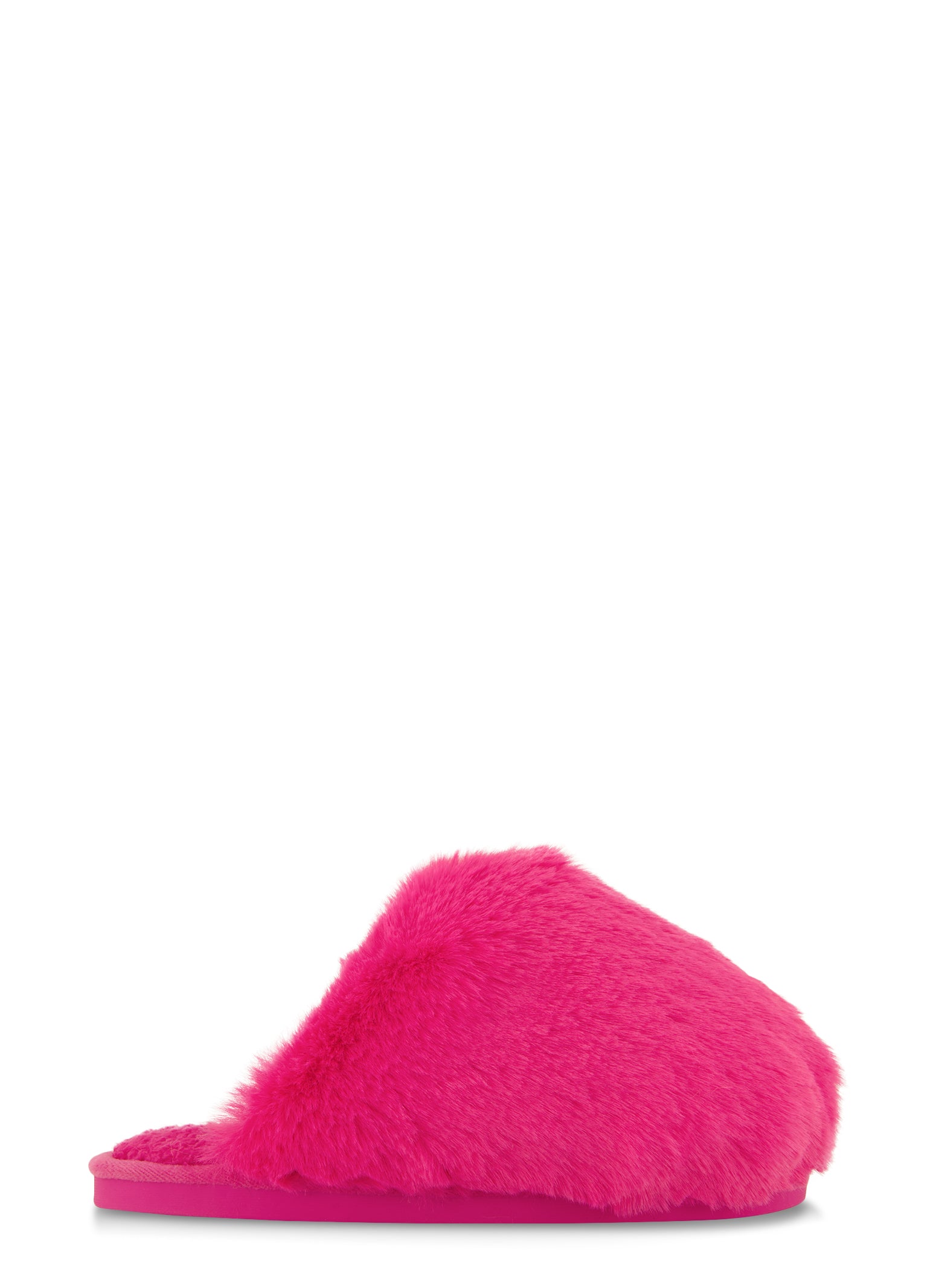 Womens Faux Fur Sherpa Lined Slippers, Pink, Size 5-6