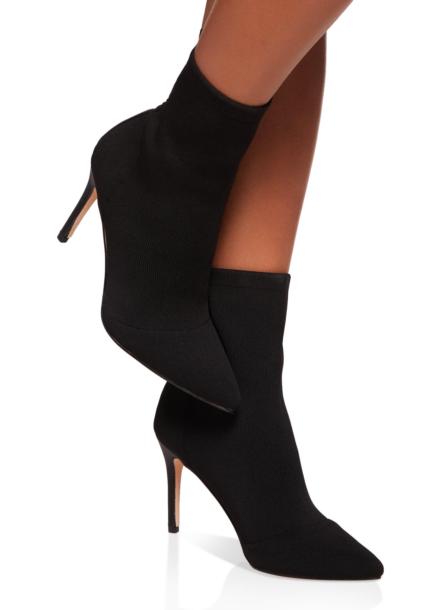 Womens Pointed Toe Stiletto Sock Boots,