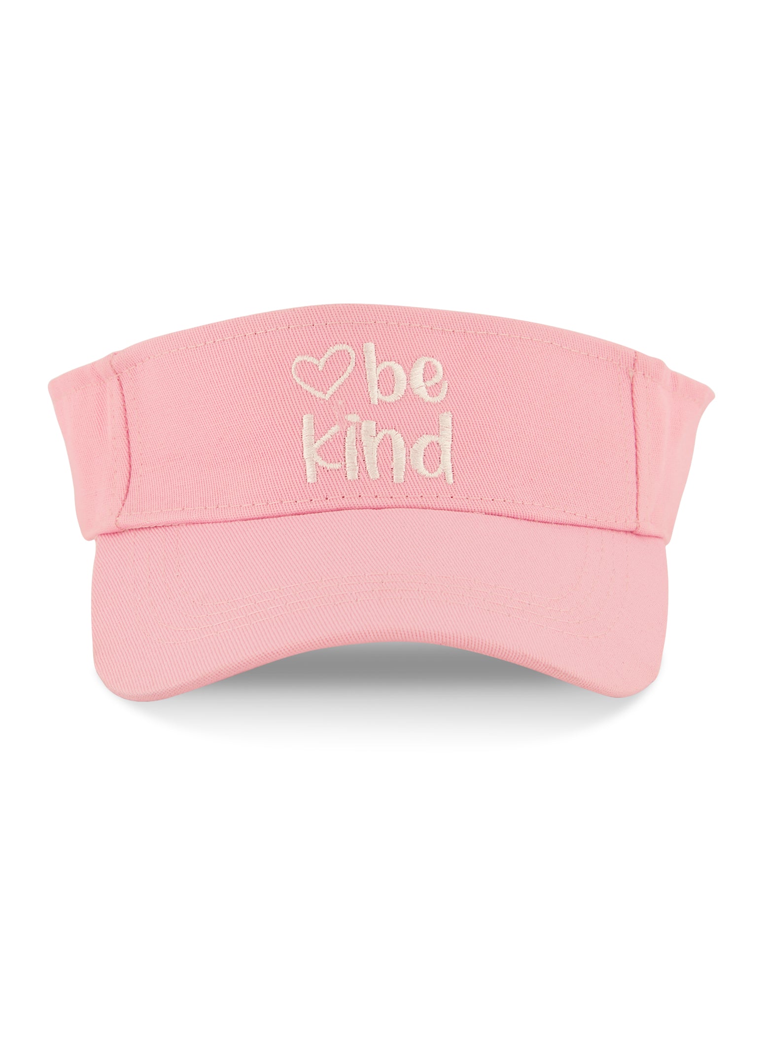 Womens Be Kind Embroidered Visor, Pink