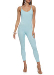 Womens Daisy Ribbed Scoop Neck Cami Catsuit, ,