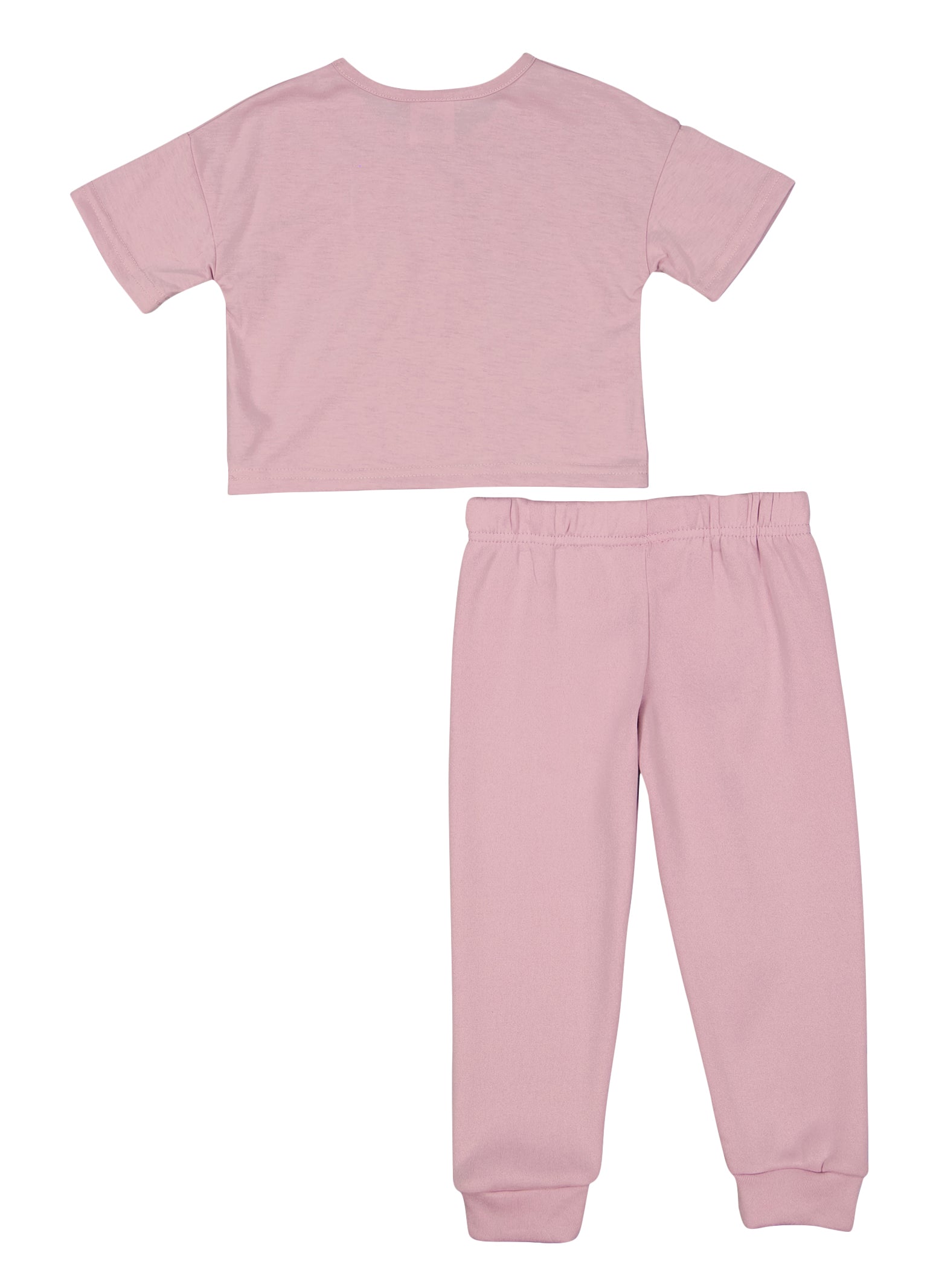 Toddler Girls Smiley Graphic Tee and Sweatpants, Pink, Size 2T