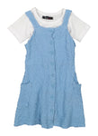 Toddler Knit Sleeveless Button Front Square Neck Romper