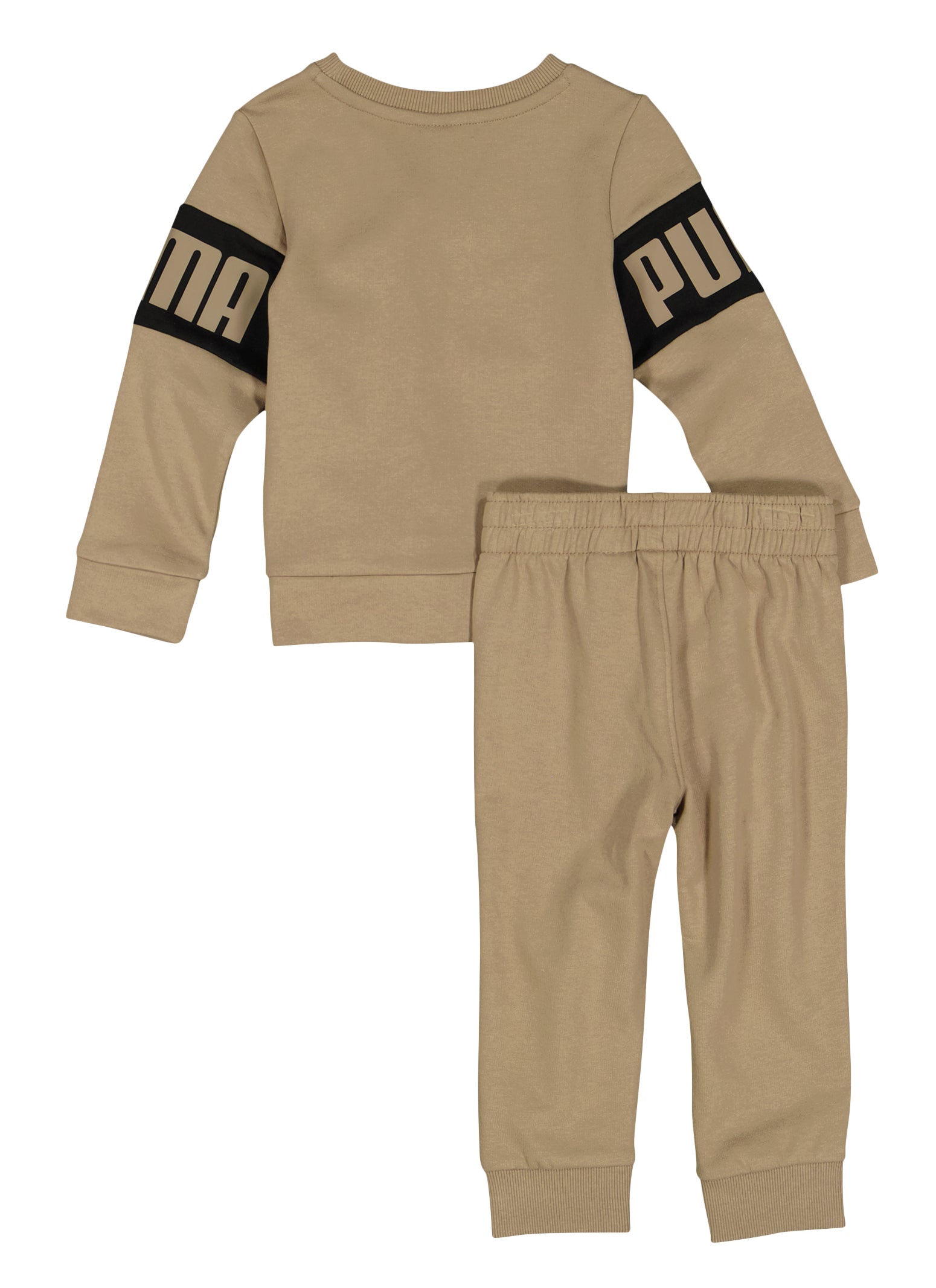 Toddler Boys Puma Crew Neck Sweatshirt and Joggers, Beige,