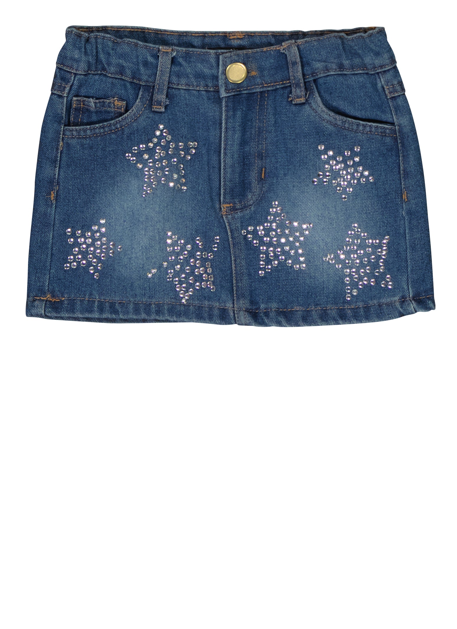 Baby Girls 12-24M Star Rhinestone Denim Skirt, Blue, Size 12M