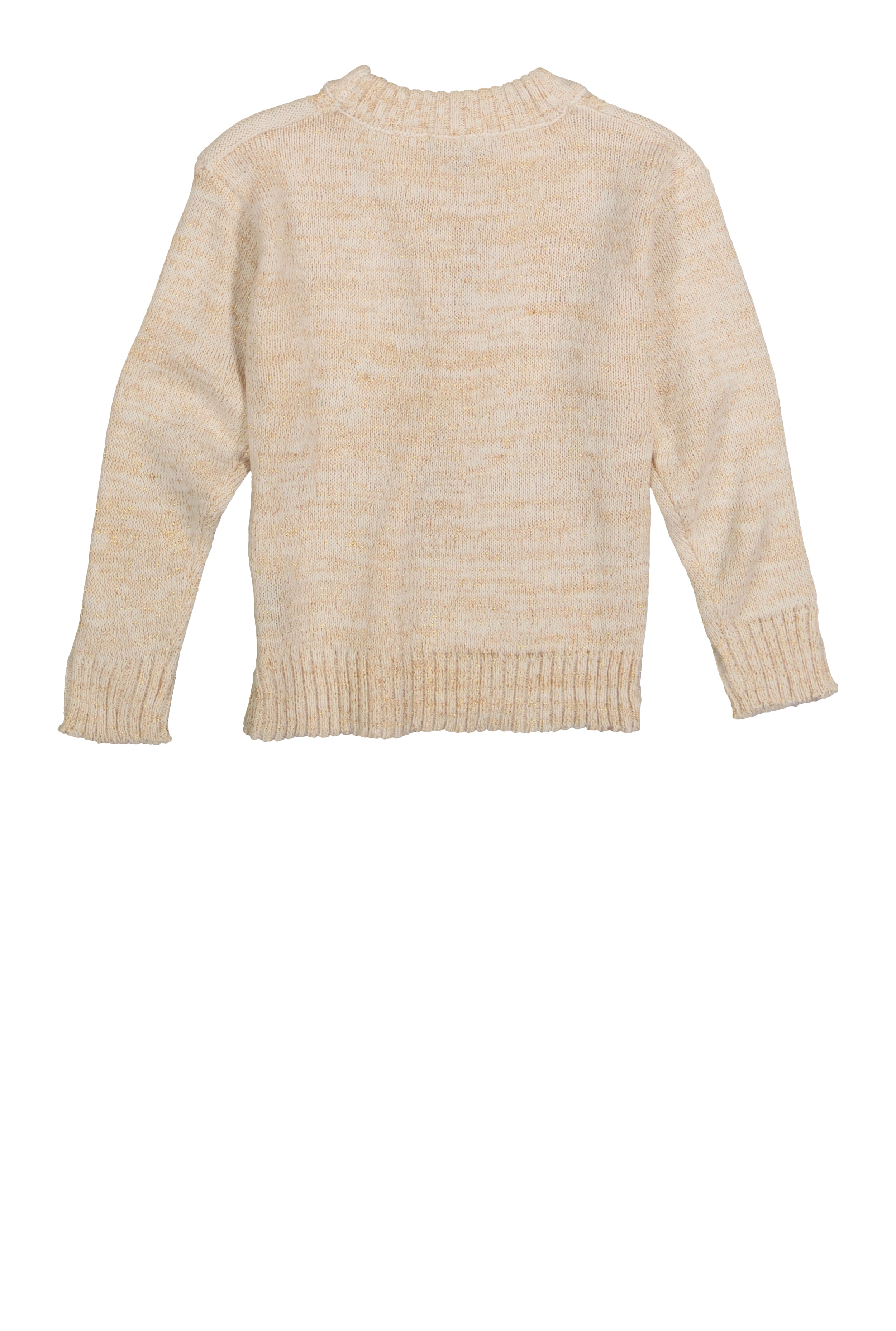 Little Girls Cable Knit Crew Neck Sweater, White,