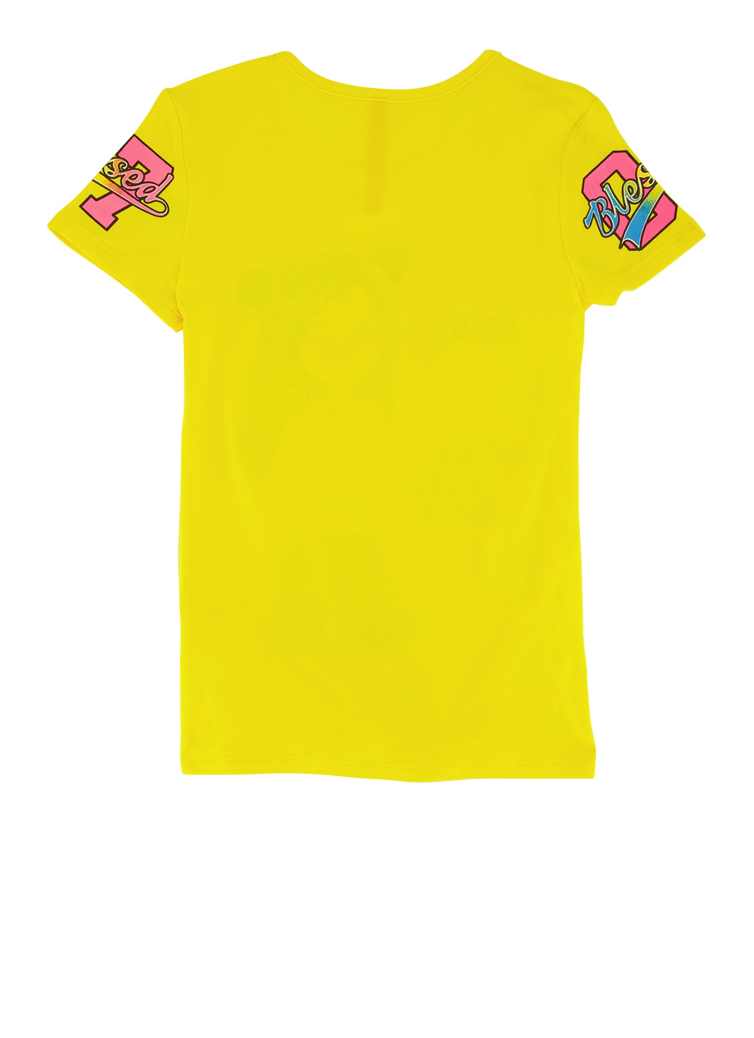 Little Girls Blessed Squad 07 Graphic T Shirt, Yellow, Size 6X