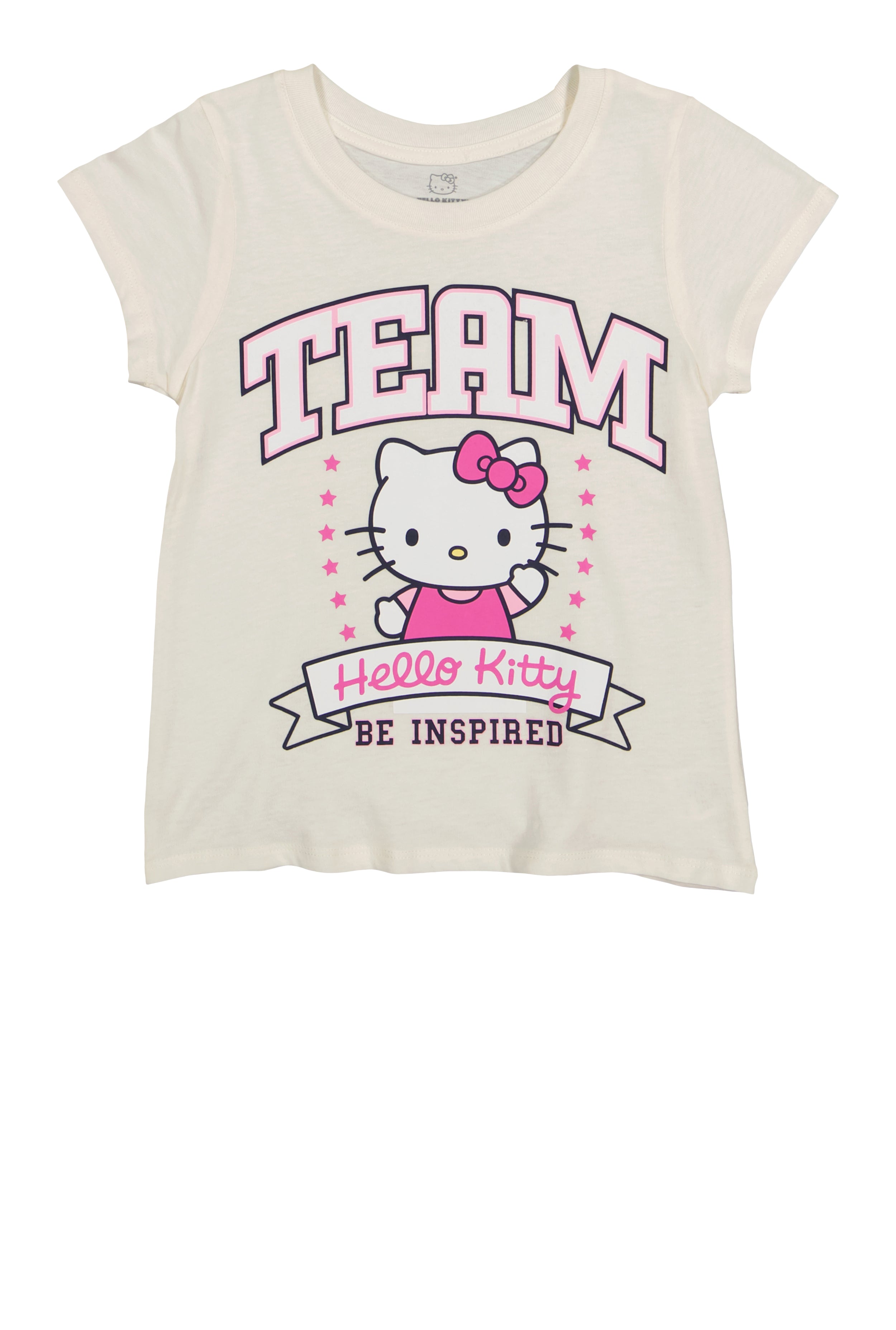 Girls Team Hello Kitty Short Sleeve Graphic Tee, White,