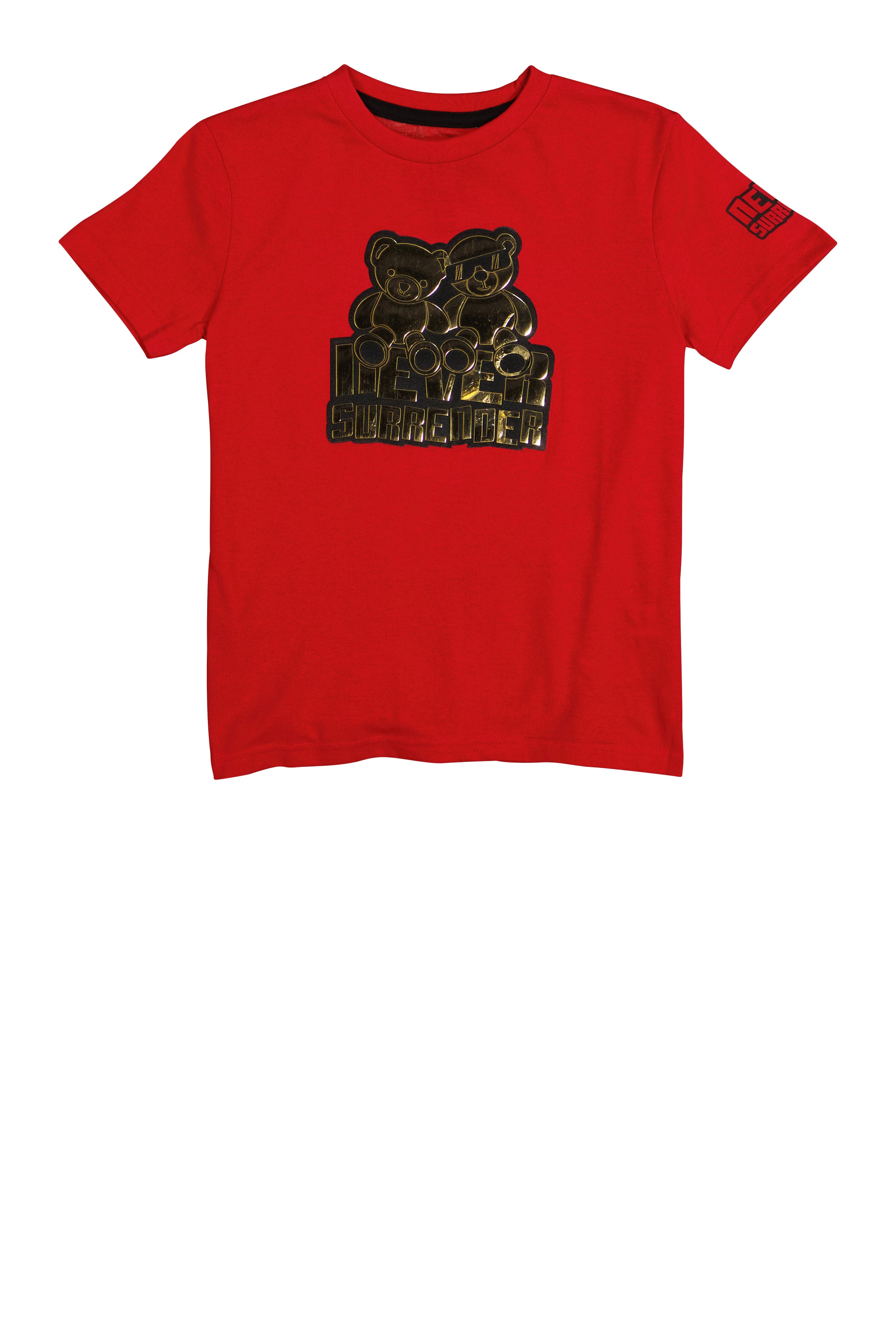 Boys Never Surrender Bear Graphic Tee, Red, Size 18