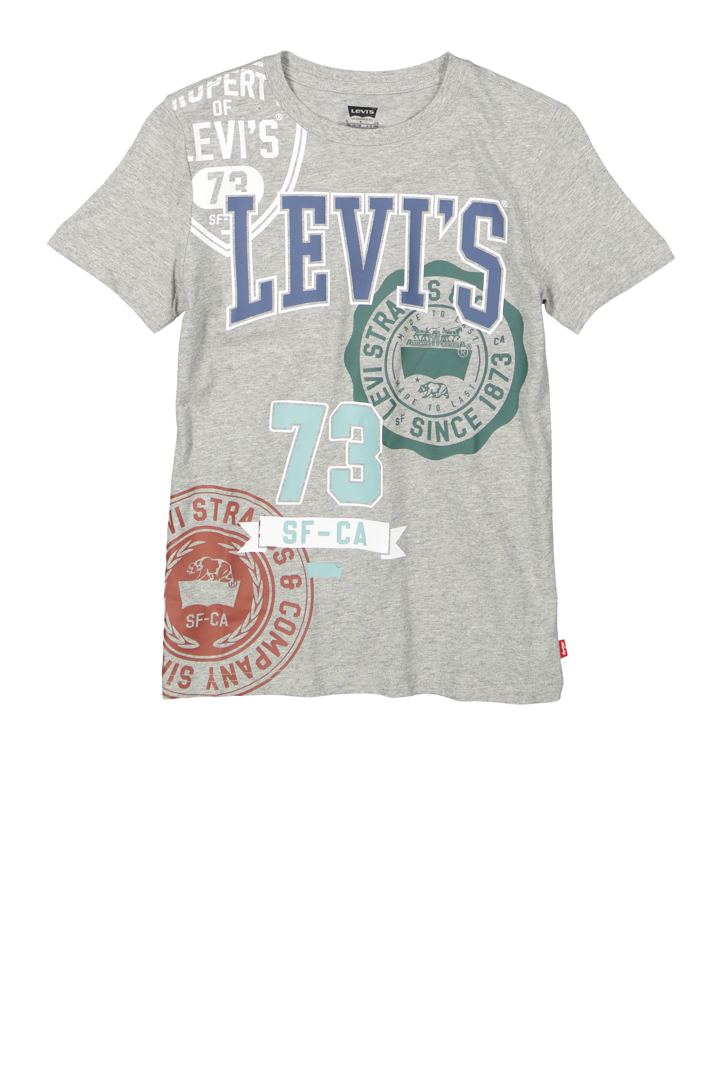 Boys Levis 73 Patch Graphic Tee, Grey, Size L