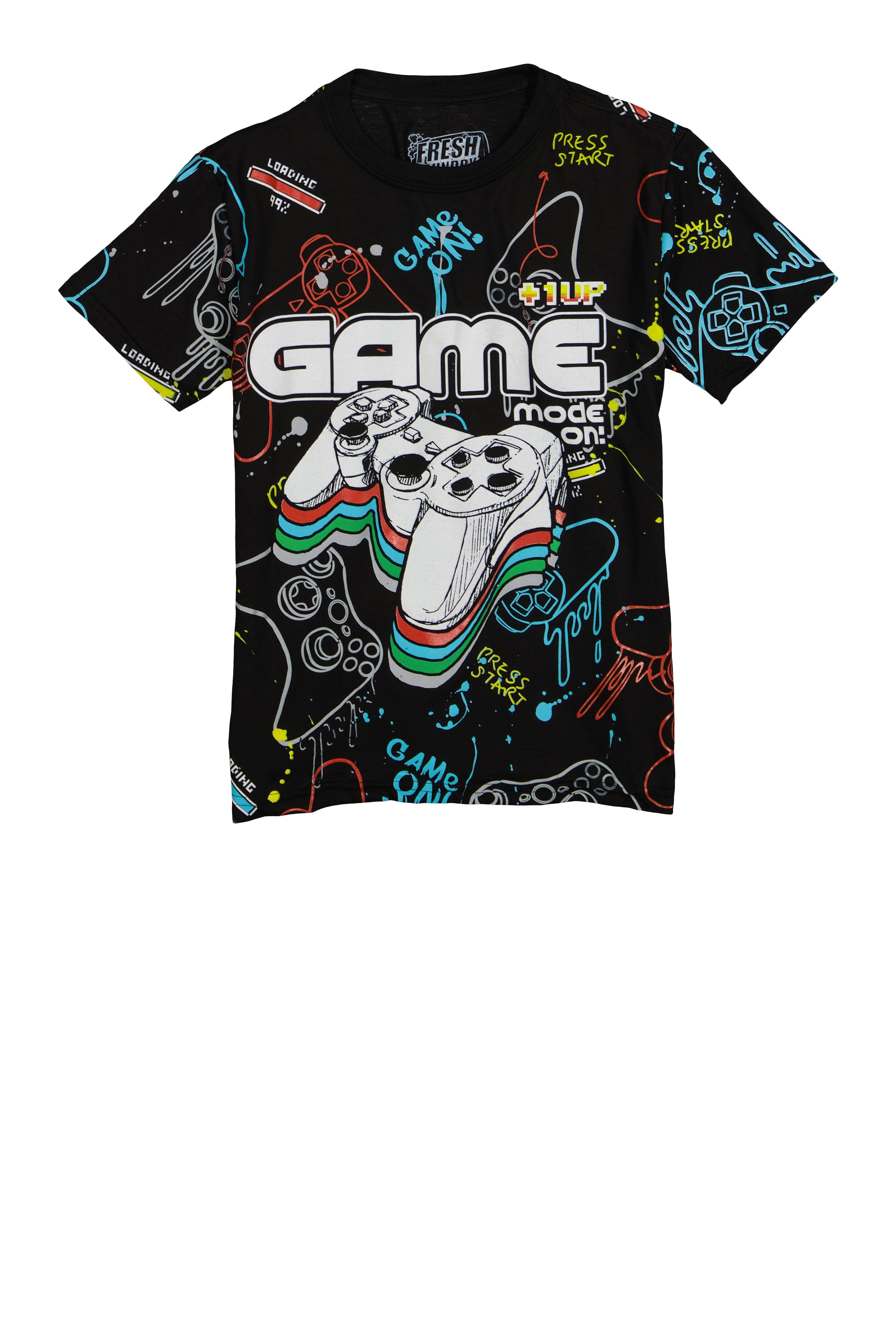 Boys Game Mode On Graffiti Graphic Tee, Black, Size XL