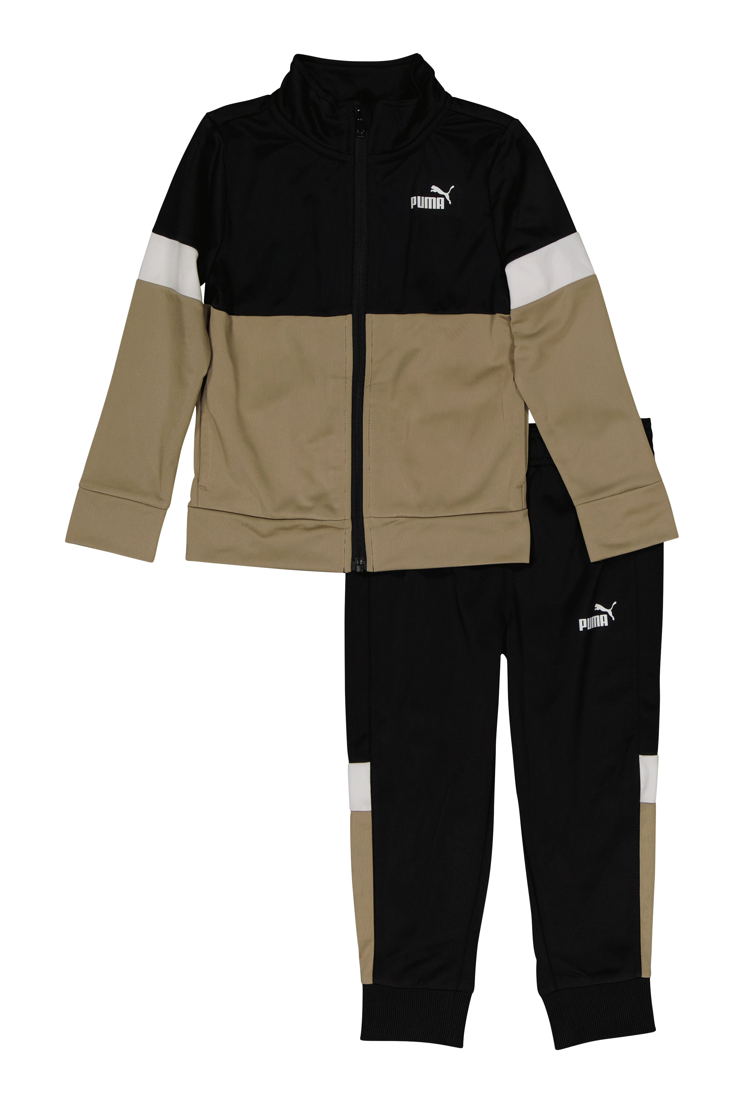 Little Boys Puma Color Block Zip Front Track Jacket and Joggers, Multi,