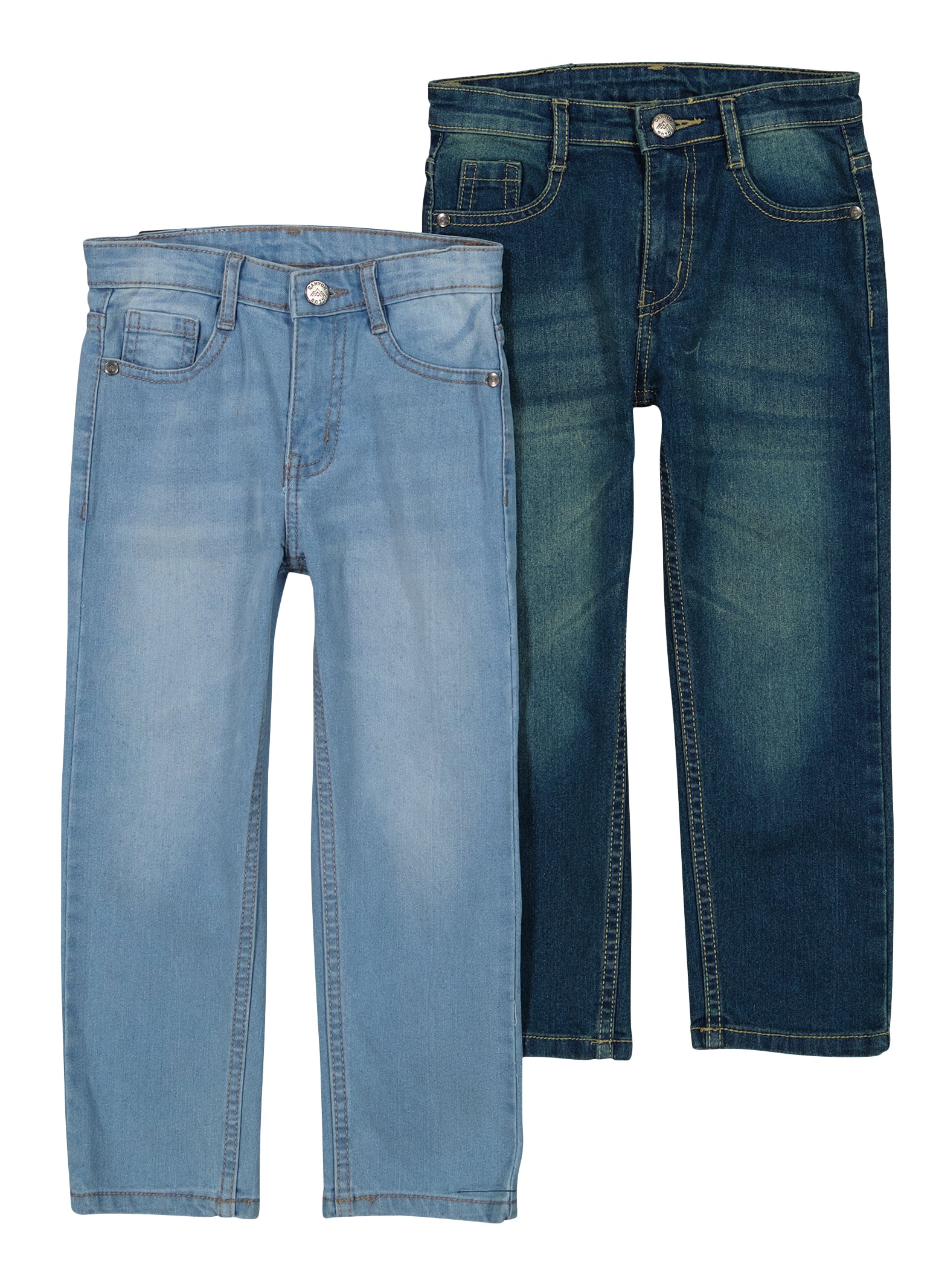 Little Boys Whiskered Straight Leg Jeans 2 Pack, Blue, Size 6