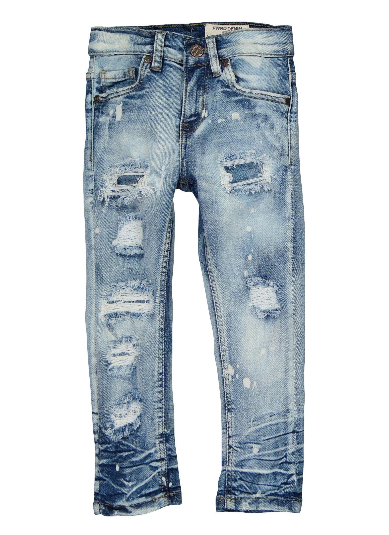 Little Boys Bleach Splatter Skinny Jeans, Blue,