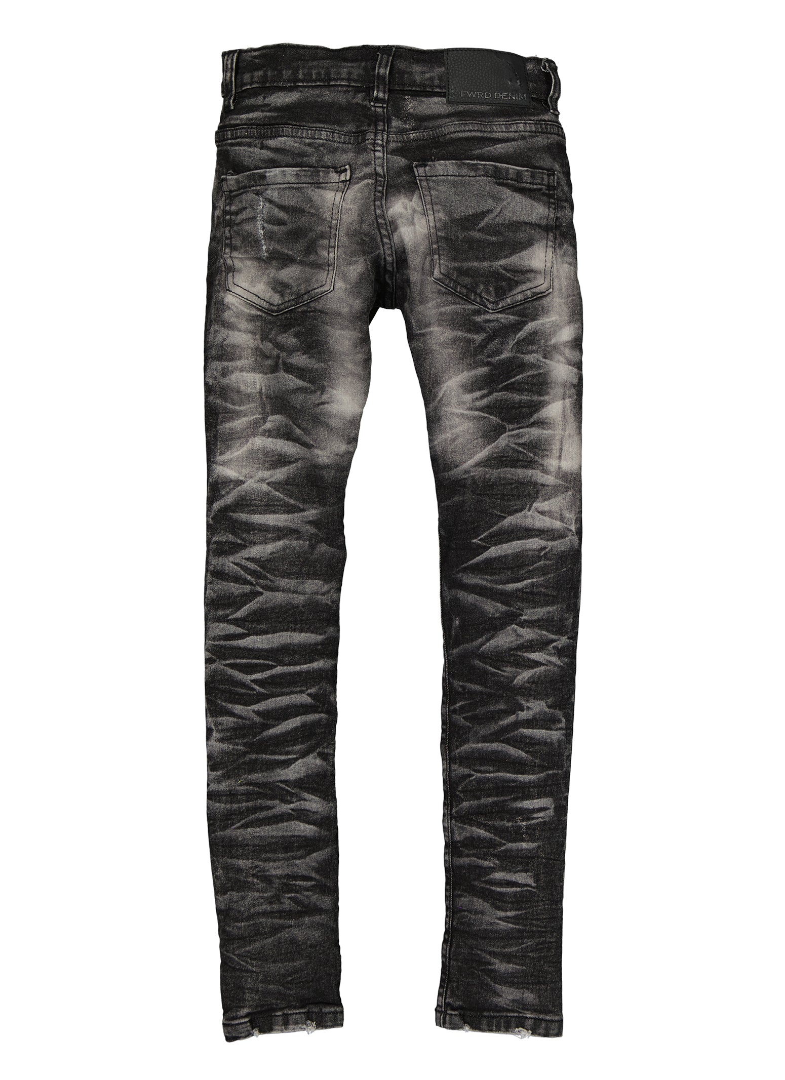 Boys Wild Tiger Distressed Jeans, Black, Size 12