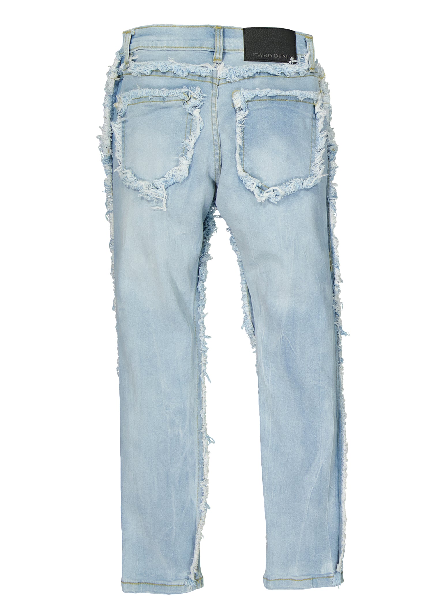 Boys Frayed Slim Leg Jeans, Blue, Size 20