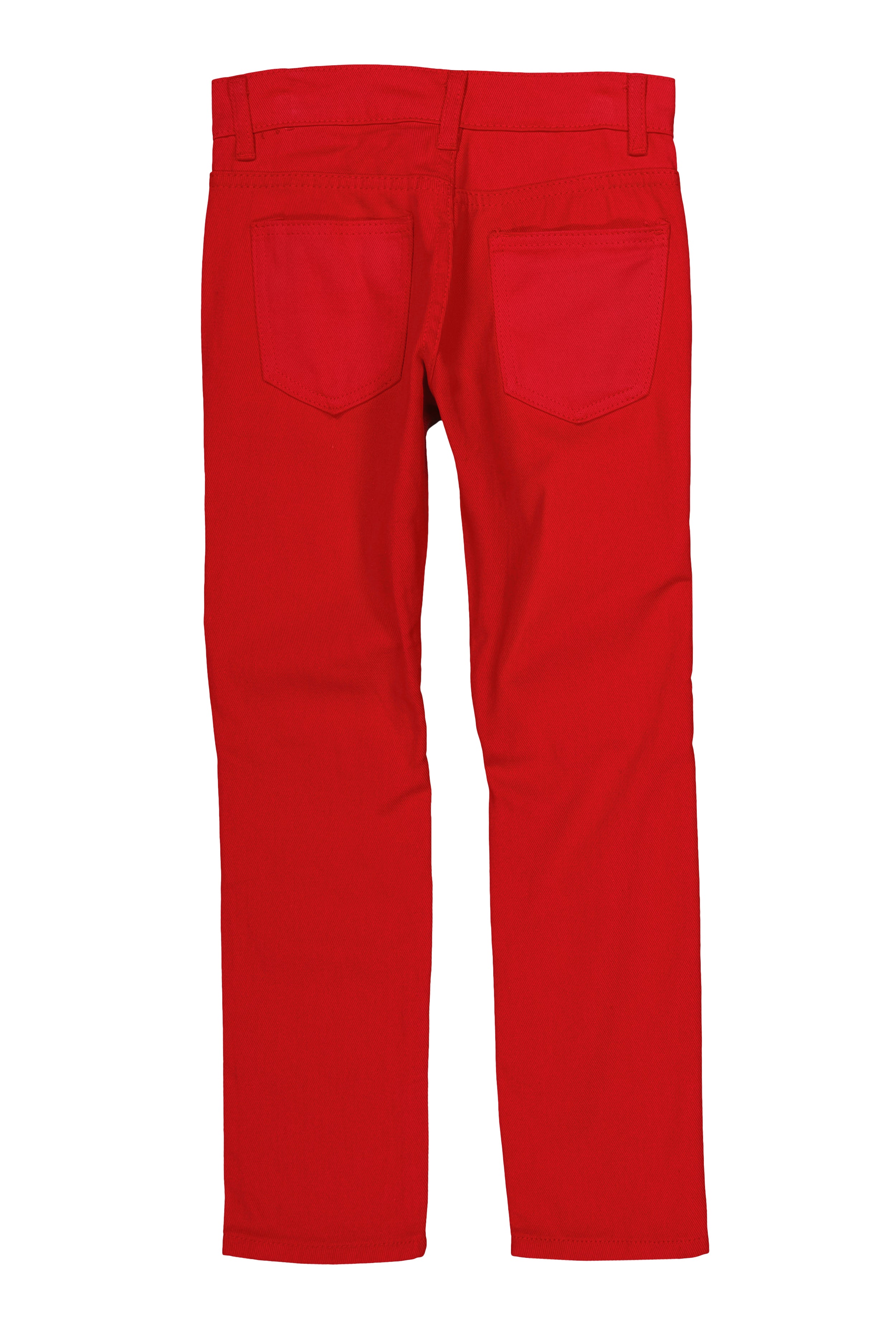 Boys Solid Zipper Detail Moto Skinny Leg Jeans, Red,