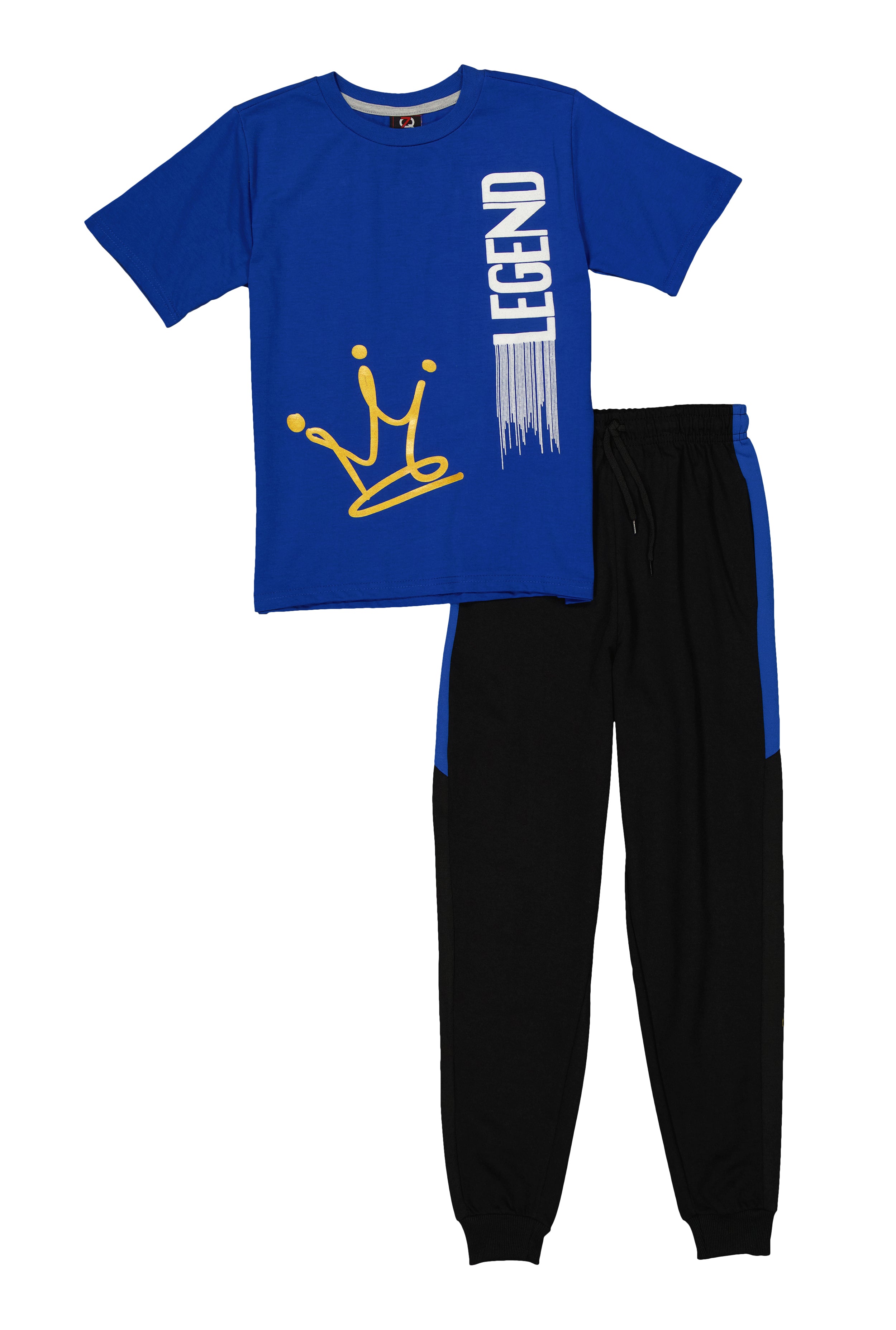 Boys Legend Short Sleeve Graphic Tee and Joggers, Blue, Size 8-10